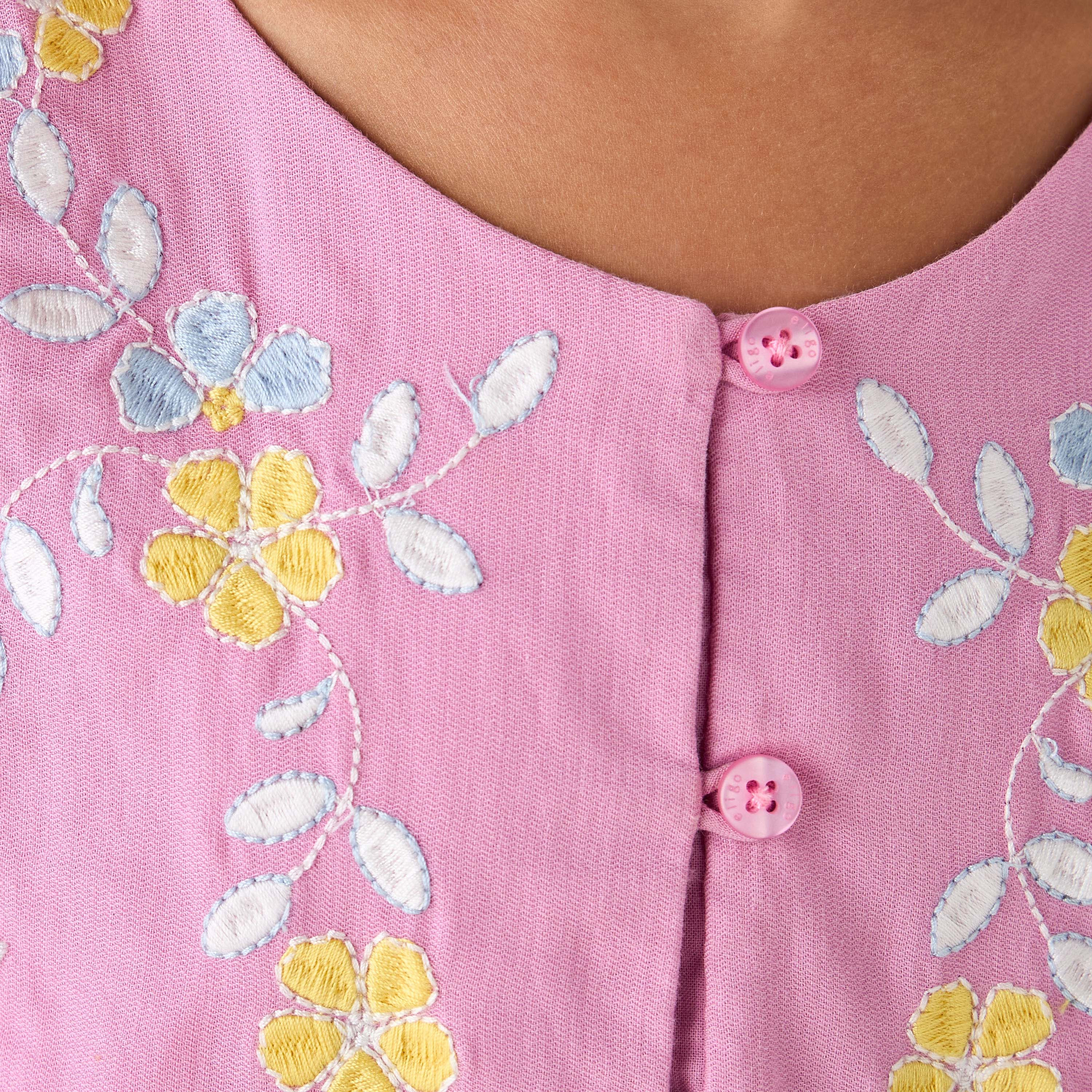 Eligo Round Neck Balloon Sleeve Dress with Button Placket-girls-clothing-dressesandjumpsuits-image-5