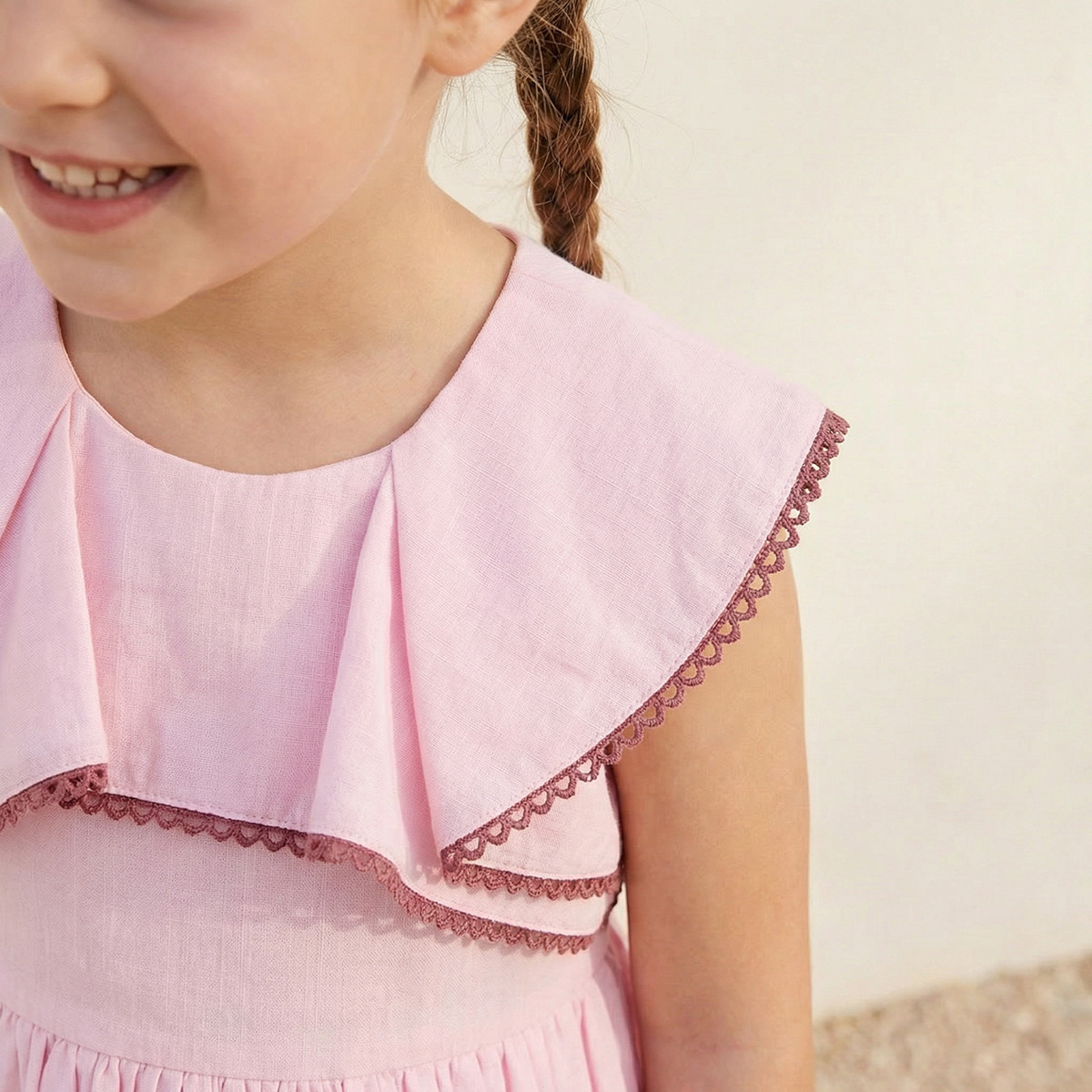 Eligo Round Neck Sleeveless Knee Length A-Line Dress with Lace Detail-girls-clothing-dressesandjumpsuits-image-5