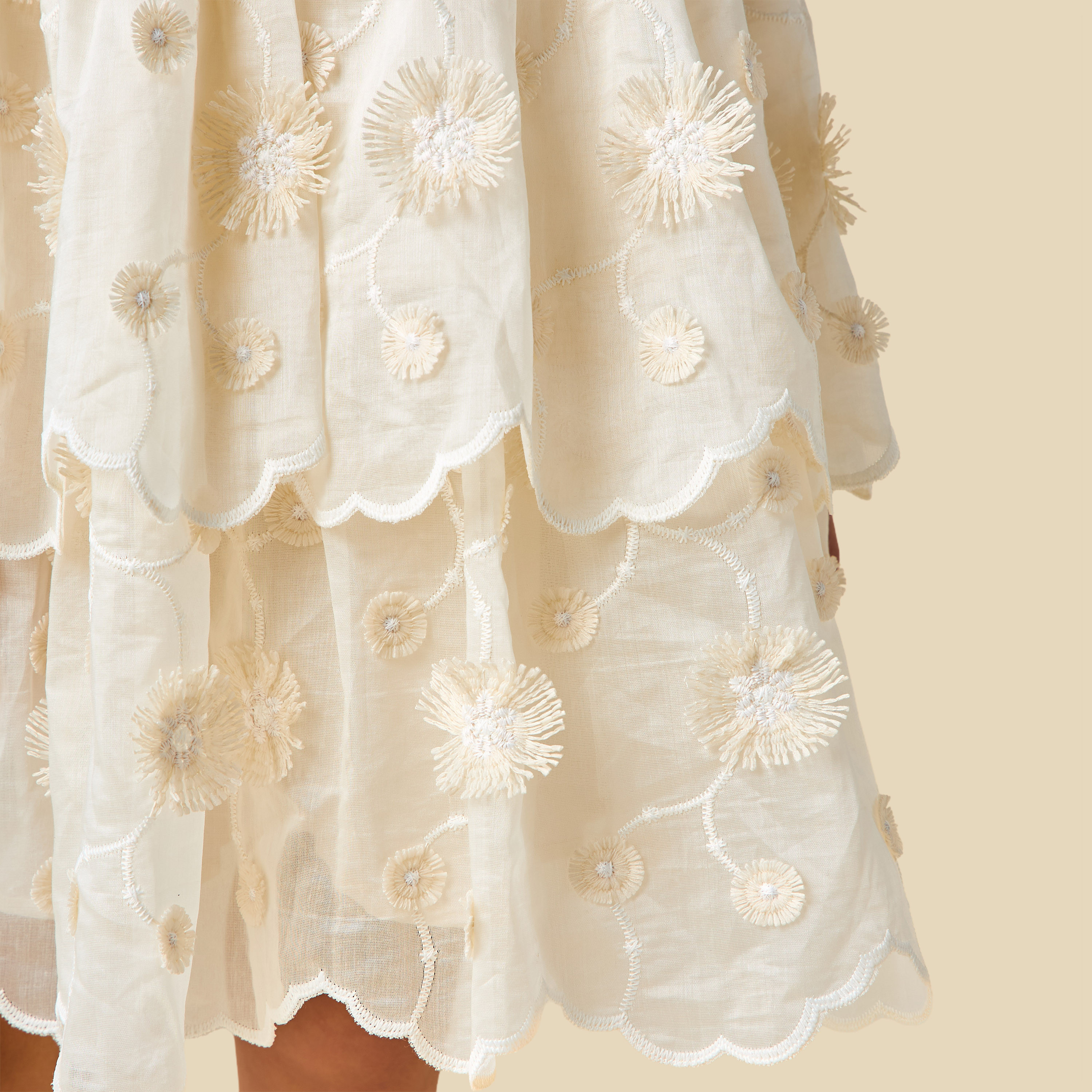 فستان متعدد الطبقات دون أكمام بياقة كشكش وتفاصيل مطرزة من إليجو-girls-clothing-dressesandjumpsuits-image-2