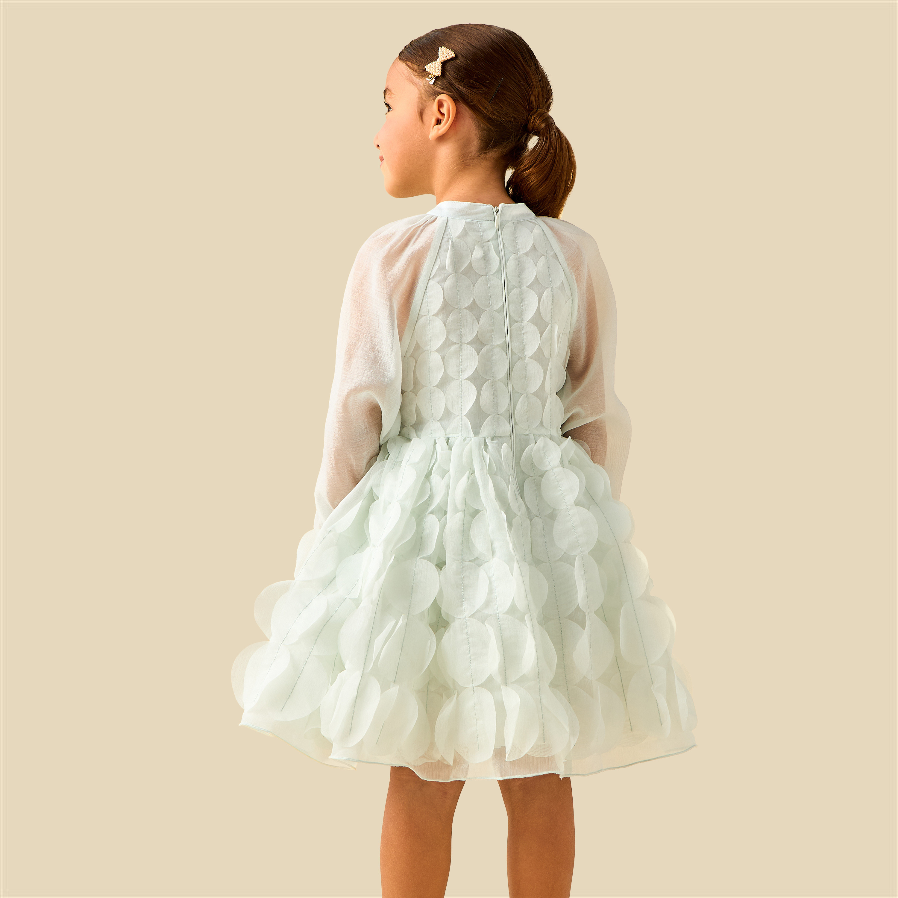 Eligo Mandarin Neck Long Sleeves Dress with Circle Applique-girls-clothing-dressesandjumpsuits-image-5