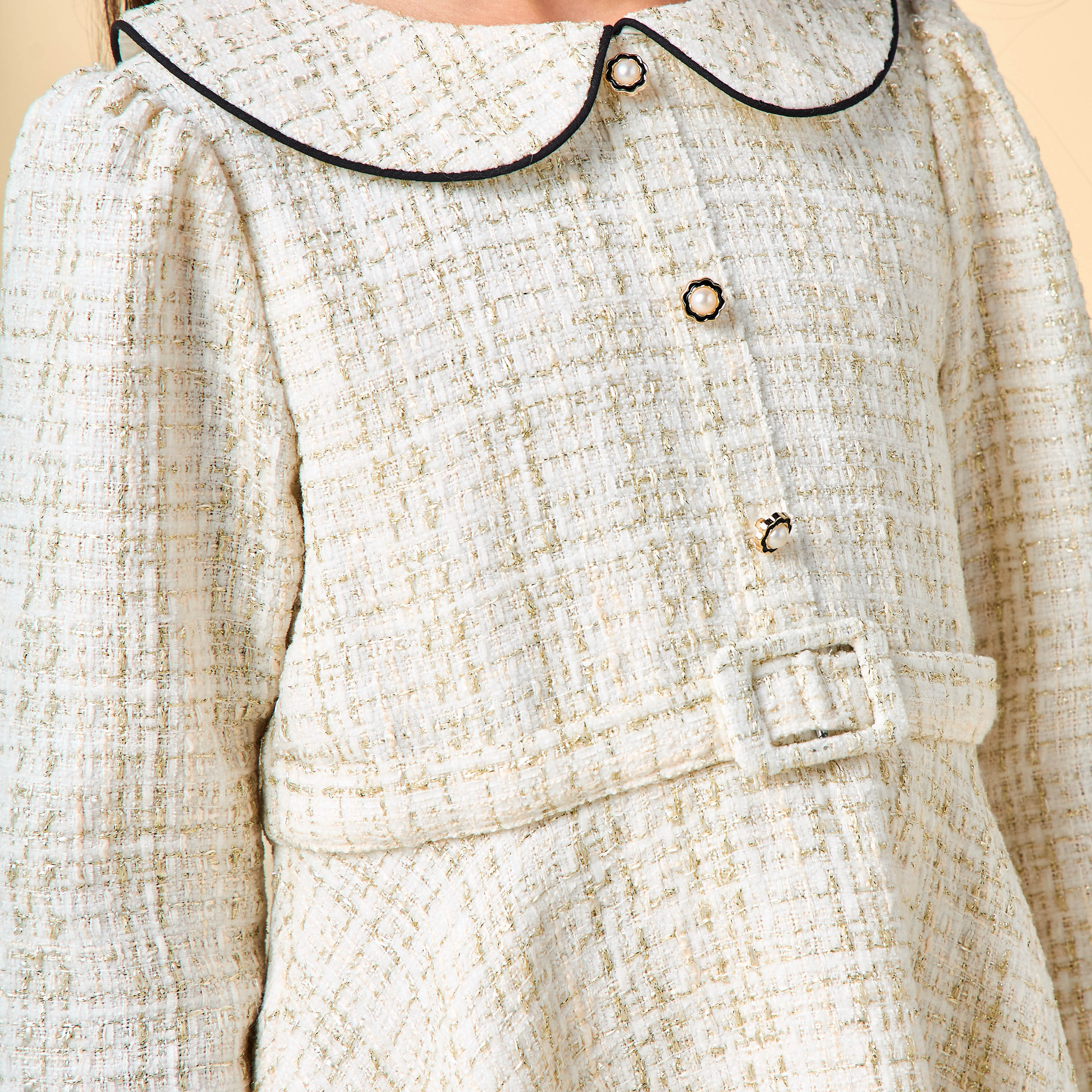 Eligo Peter Pan Collar Long Sleeve Dress with Belt-girls-clothing-dressesandjumpsuits-image-4