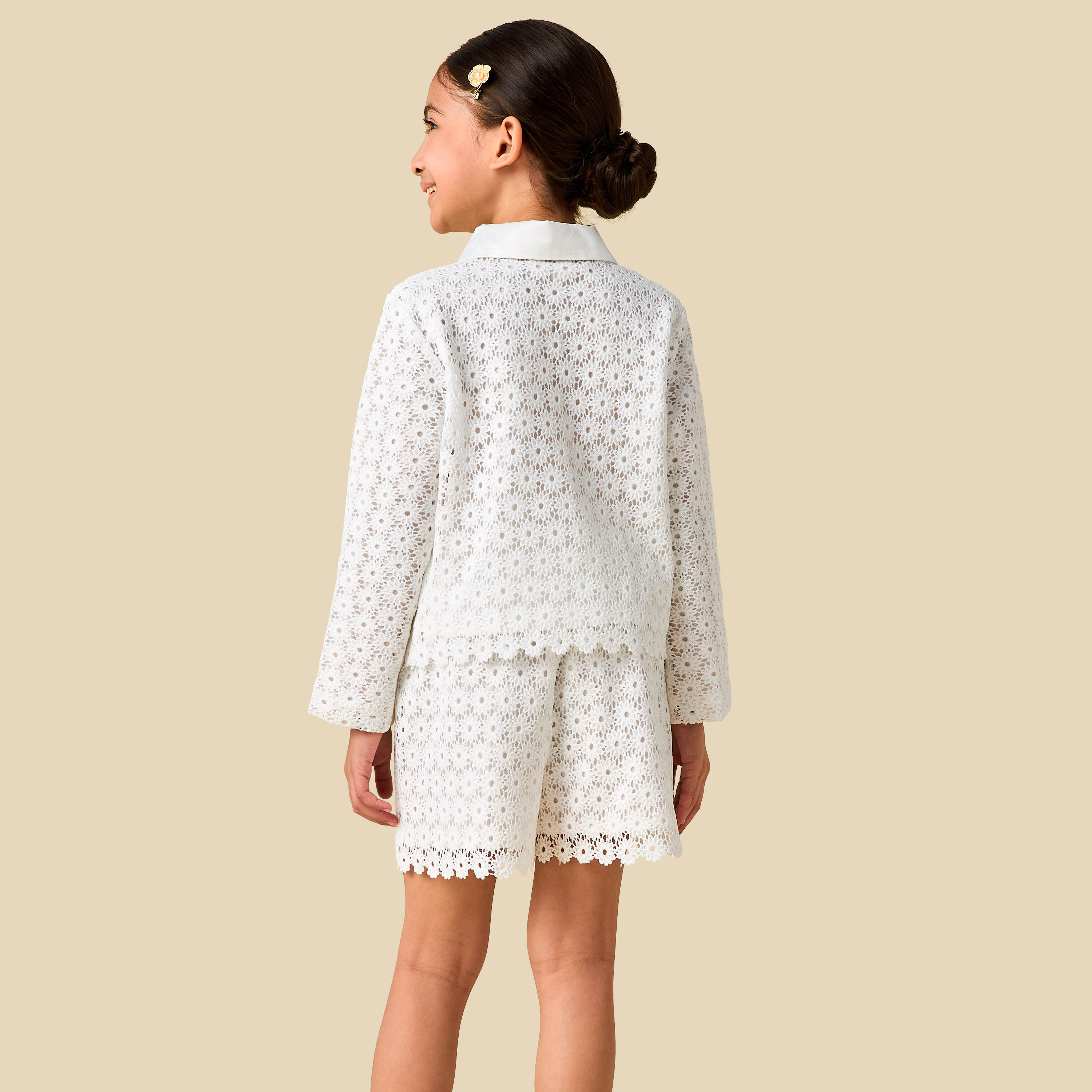 Eligo Collared Shirt and Shorts Set with Broderie Anglaise Detail-baby-girls-clothing-setsandcoords-image-4