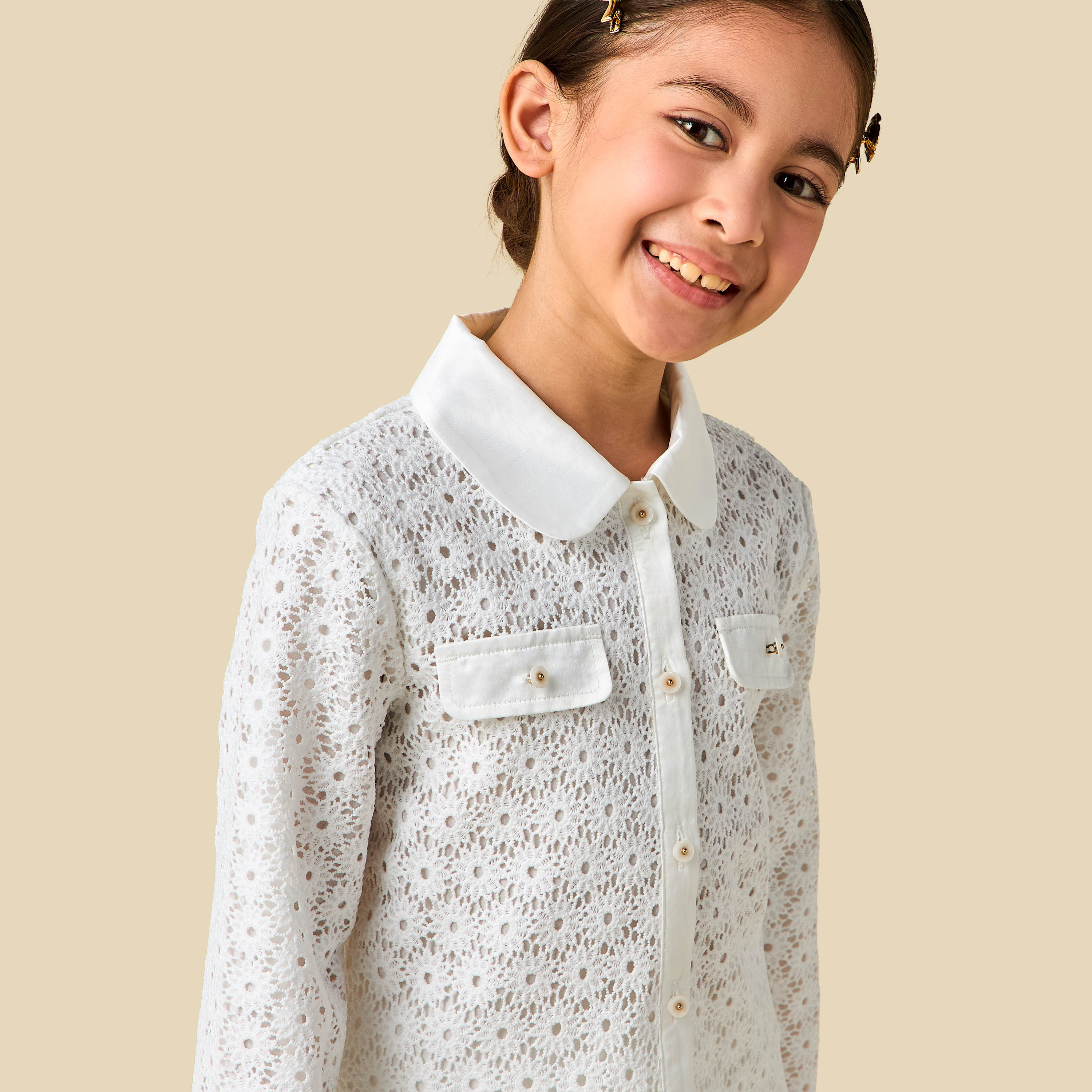 Eligo Collared Shirt and Shorts Set with Broderie Anglaise Detail-baby-girls-clothing-setsandcoords-image-5