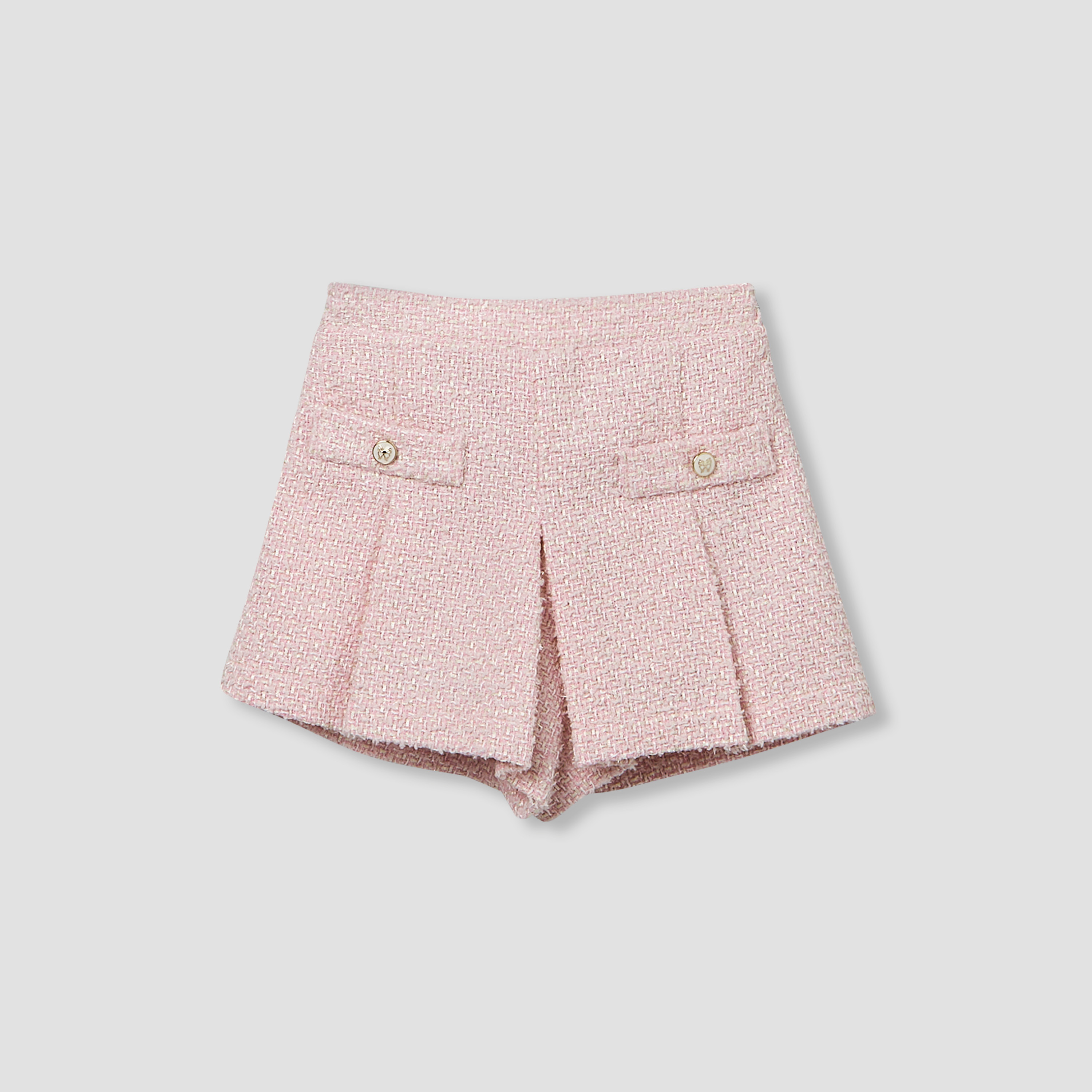 Eligo Peter Pan Collar Long Sleeves Cardigan Jacket and Shorts Set with Textured Design-baby-girls-clothing-setsandcoords-image-4