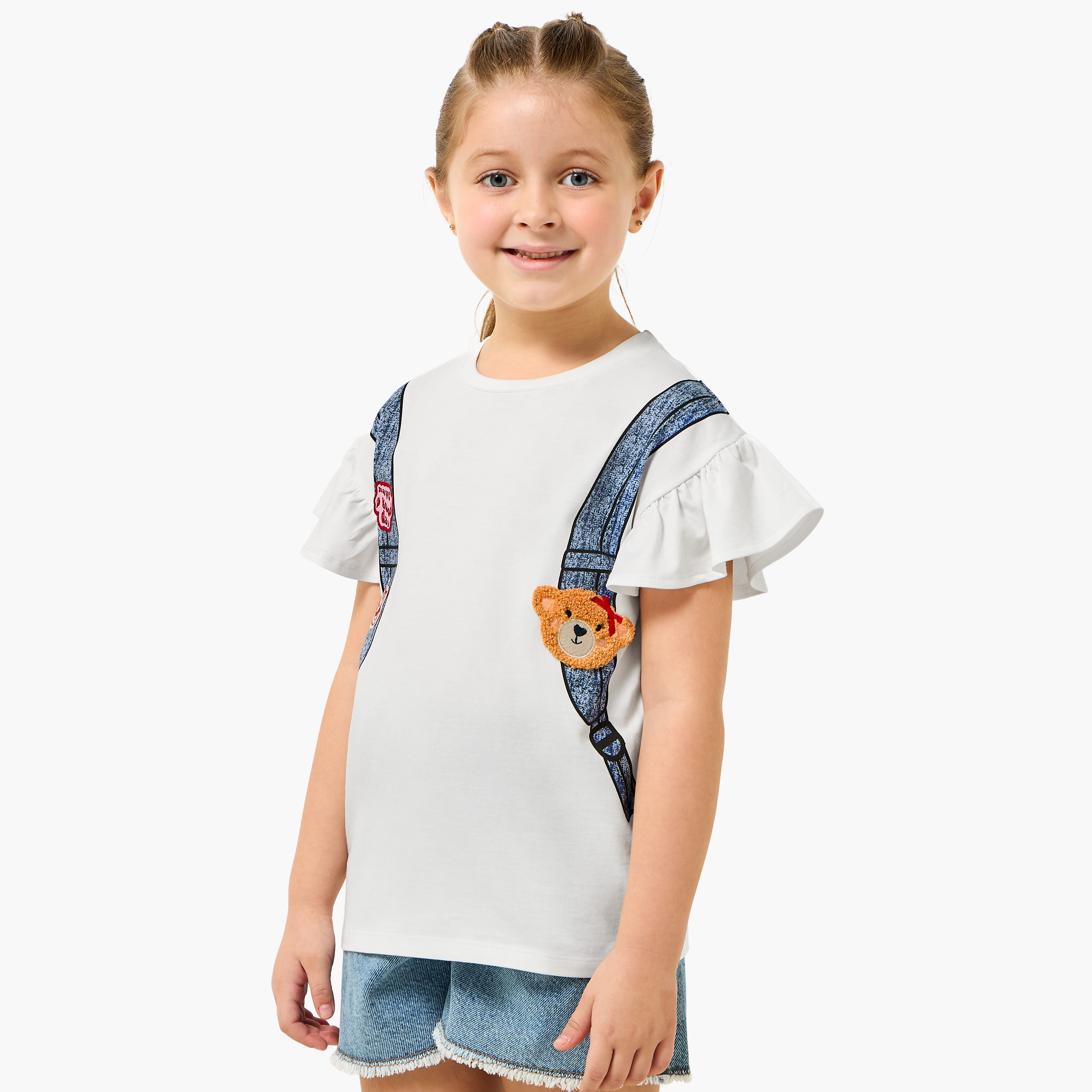 Lee Cooper Crew Neck Short Sleeve T-shirt with Backpack Print-girls-clothing-tshirts-image-3