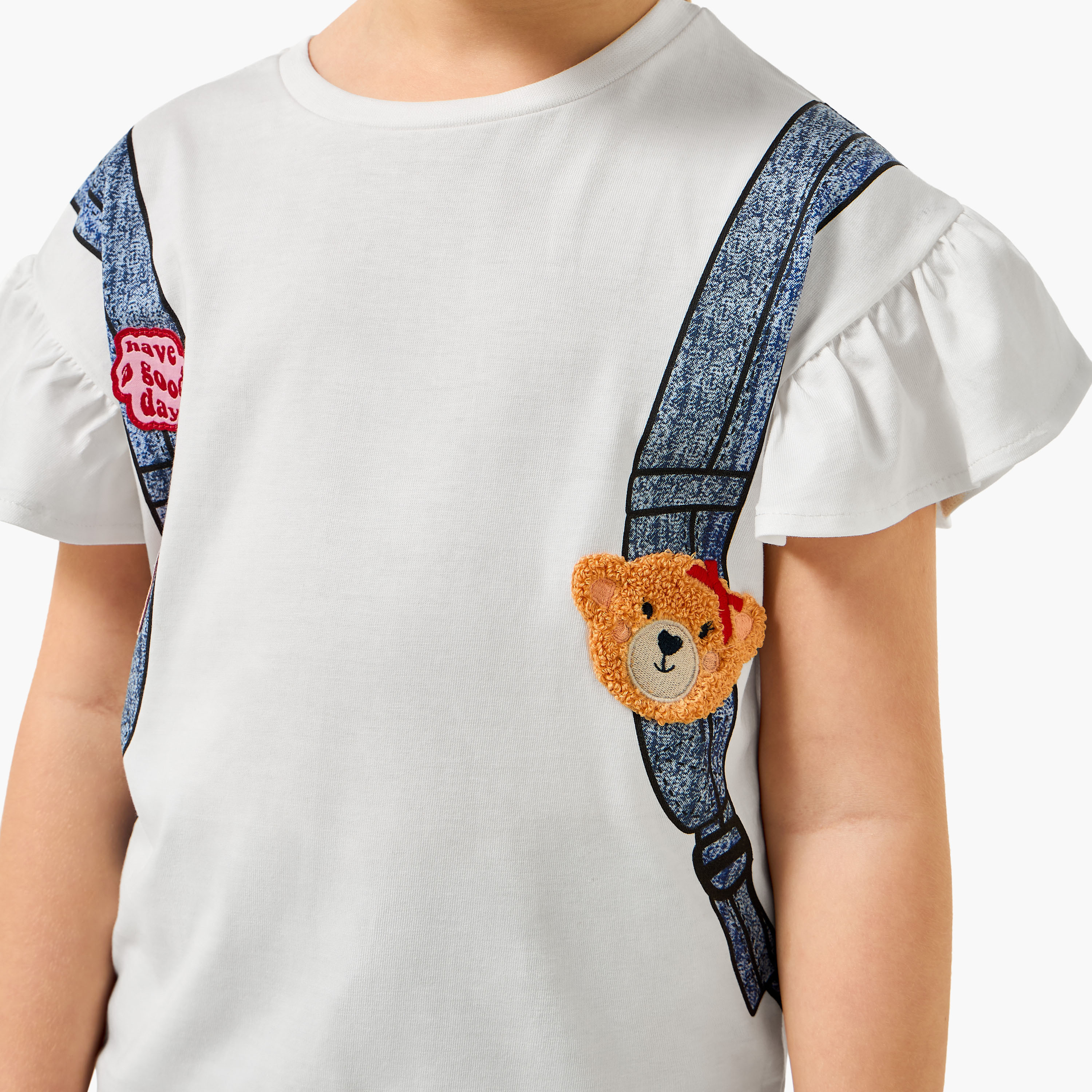 Lee Cooper Crew Neck Short Sleeve T-shirt with Backpack Print-girls-clothing-tshirts-image-5
