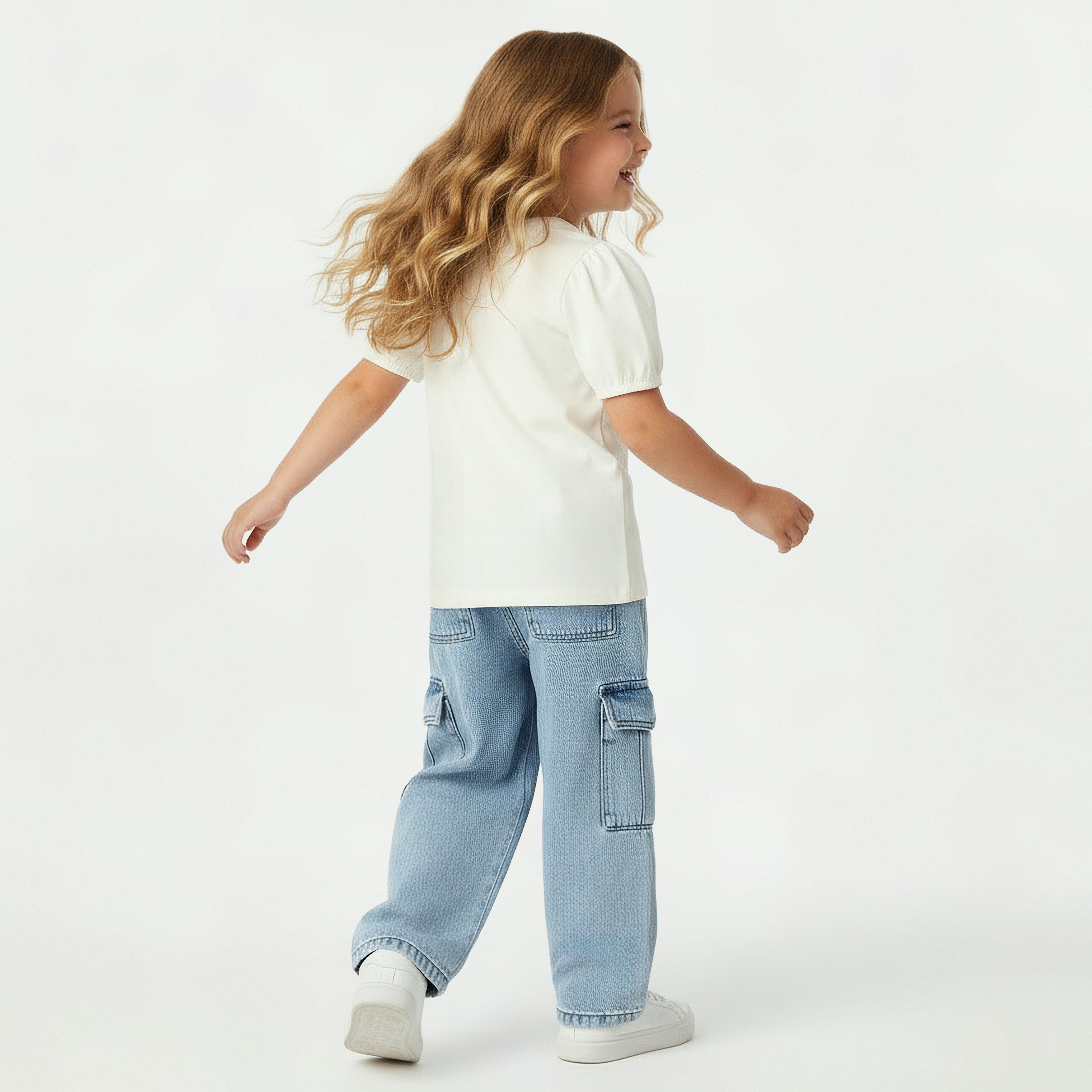 Lee Cooper Round Neck Short Sleeves T-shirt with Embellished Graphic Print-girls-clothing-tshirts-image-3
