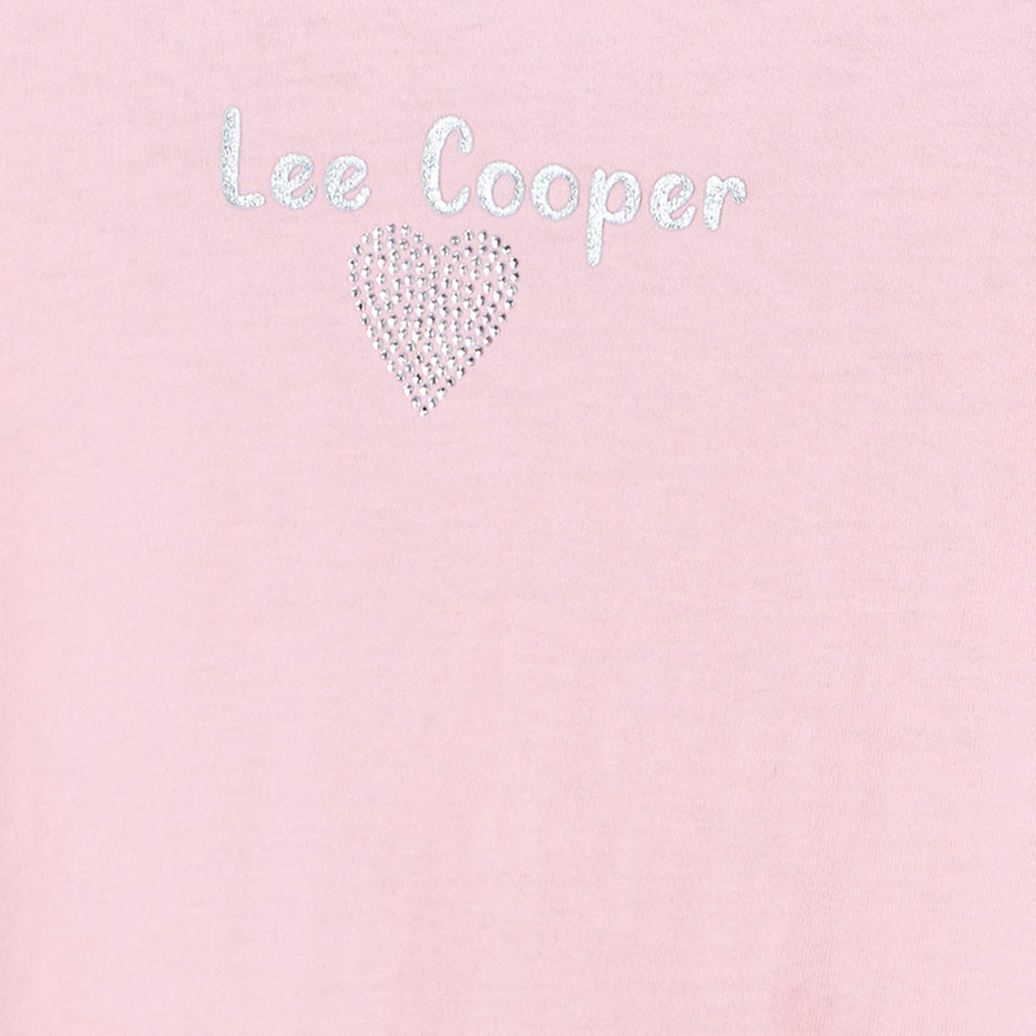 Lee Cooper Crew Neck Short Sleeves Peplum Top with Heart Embellishment-girls-clothing-tshirts-image-4