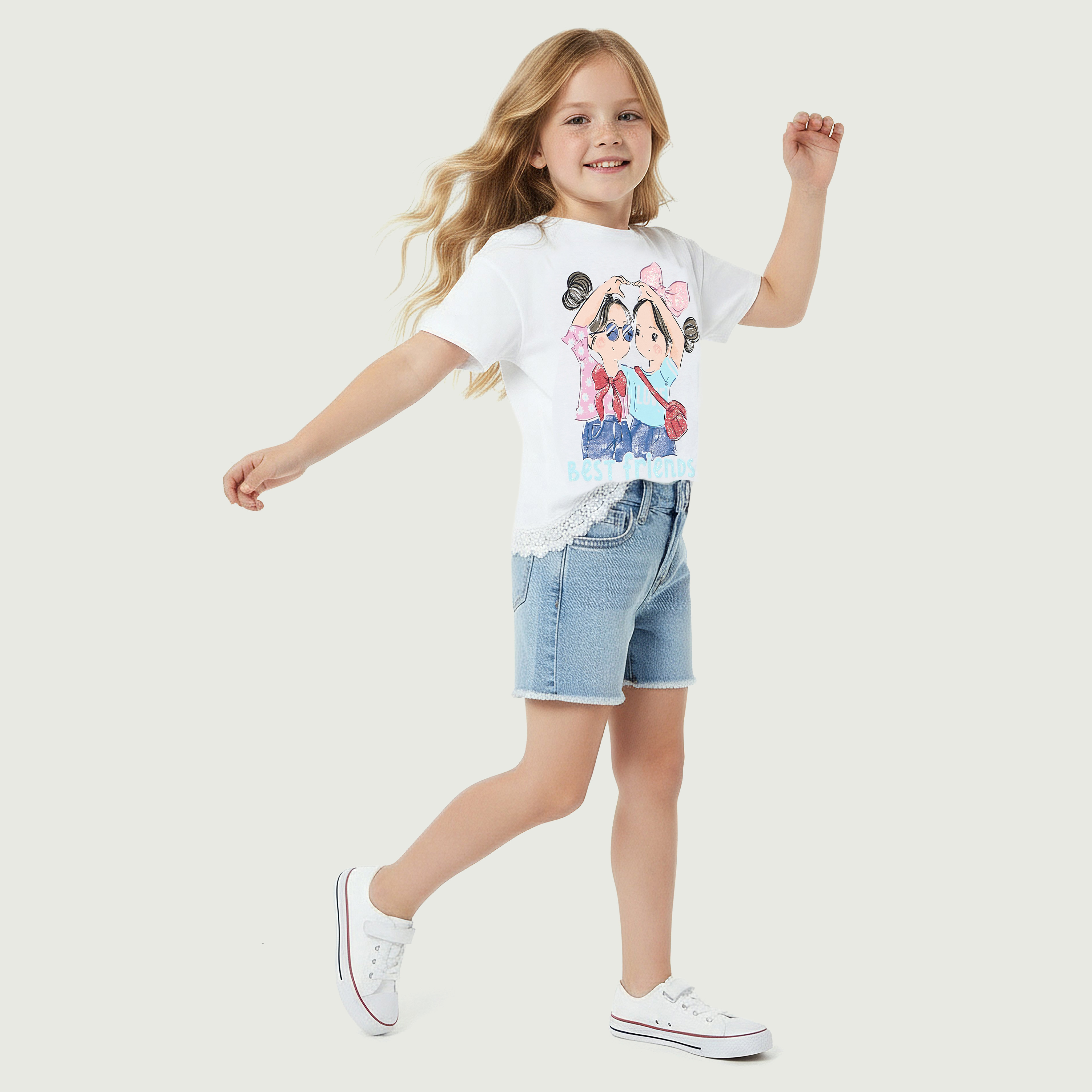 Lee Cooper Crew Neck Short Sleeves T-shirt with Graphic Print-girls-clothing-tshirts-image-2