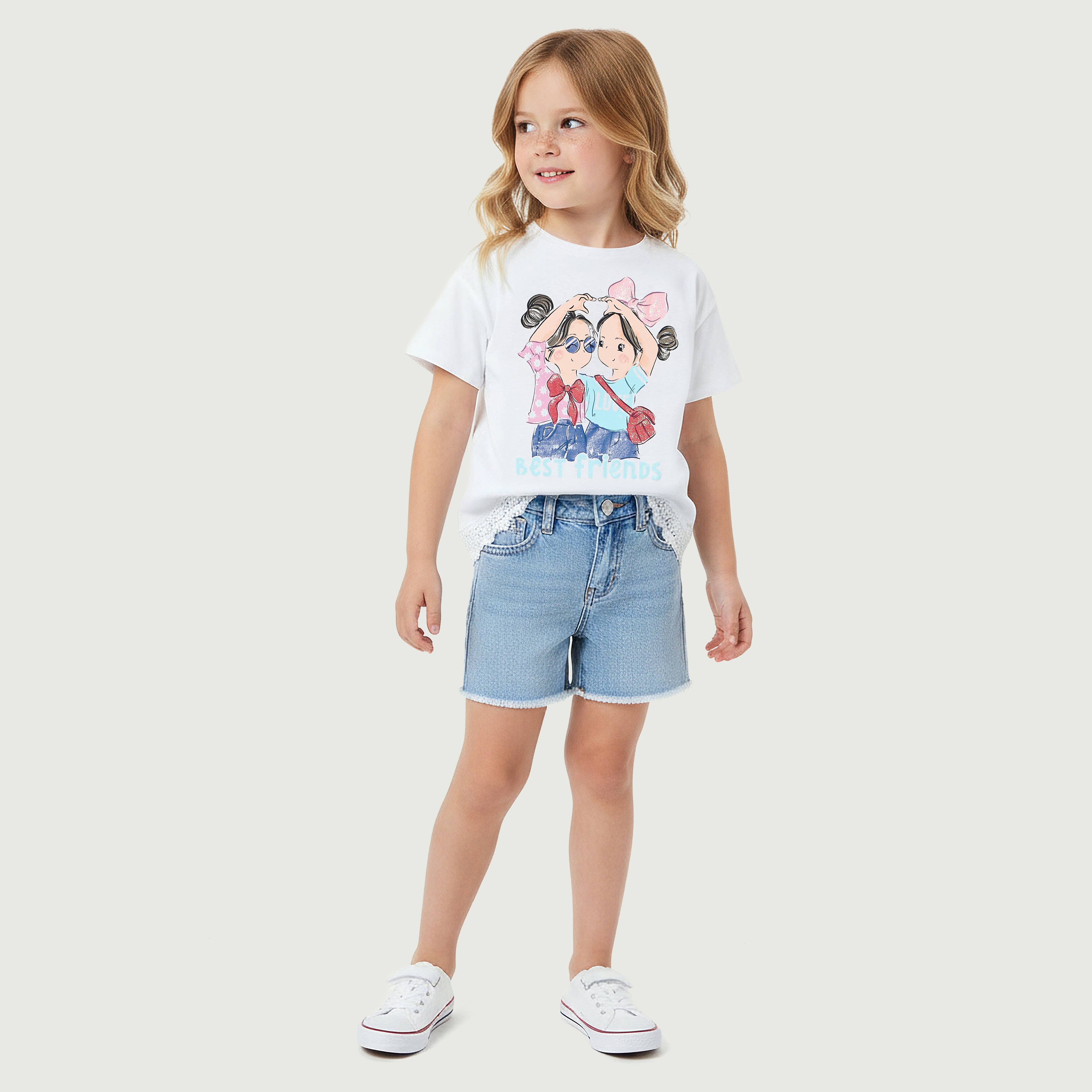 Lee Cooper Crew Neck Short Sleeves T-shirt with Graphic Print-girls-clothing-tshirts-image-5