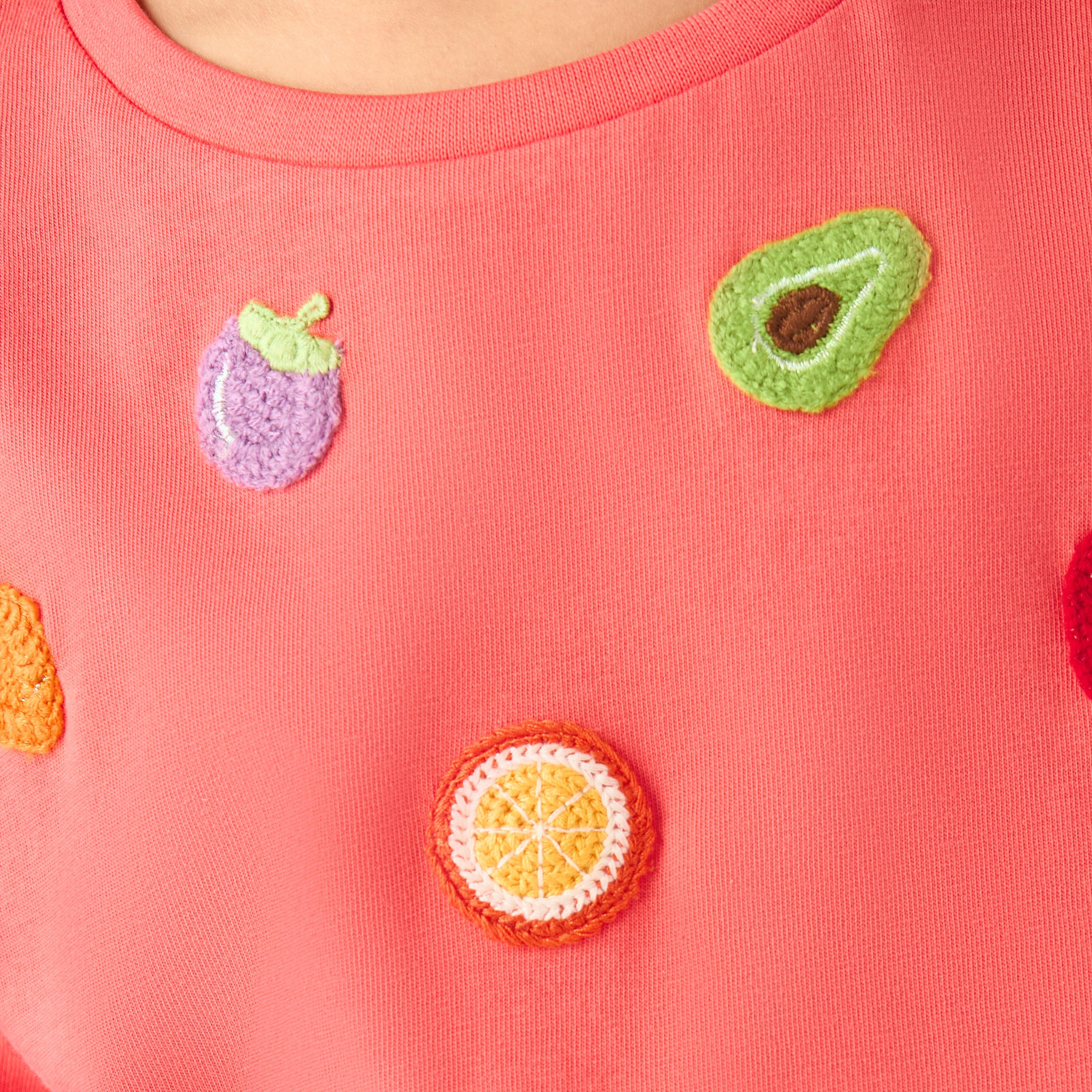 Lee Cooper Crew Neck Short Sleeve T-shirt with Fruit Applique-girls-clothing-tshirts-image-5