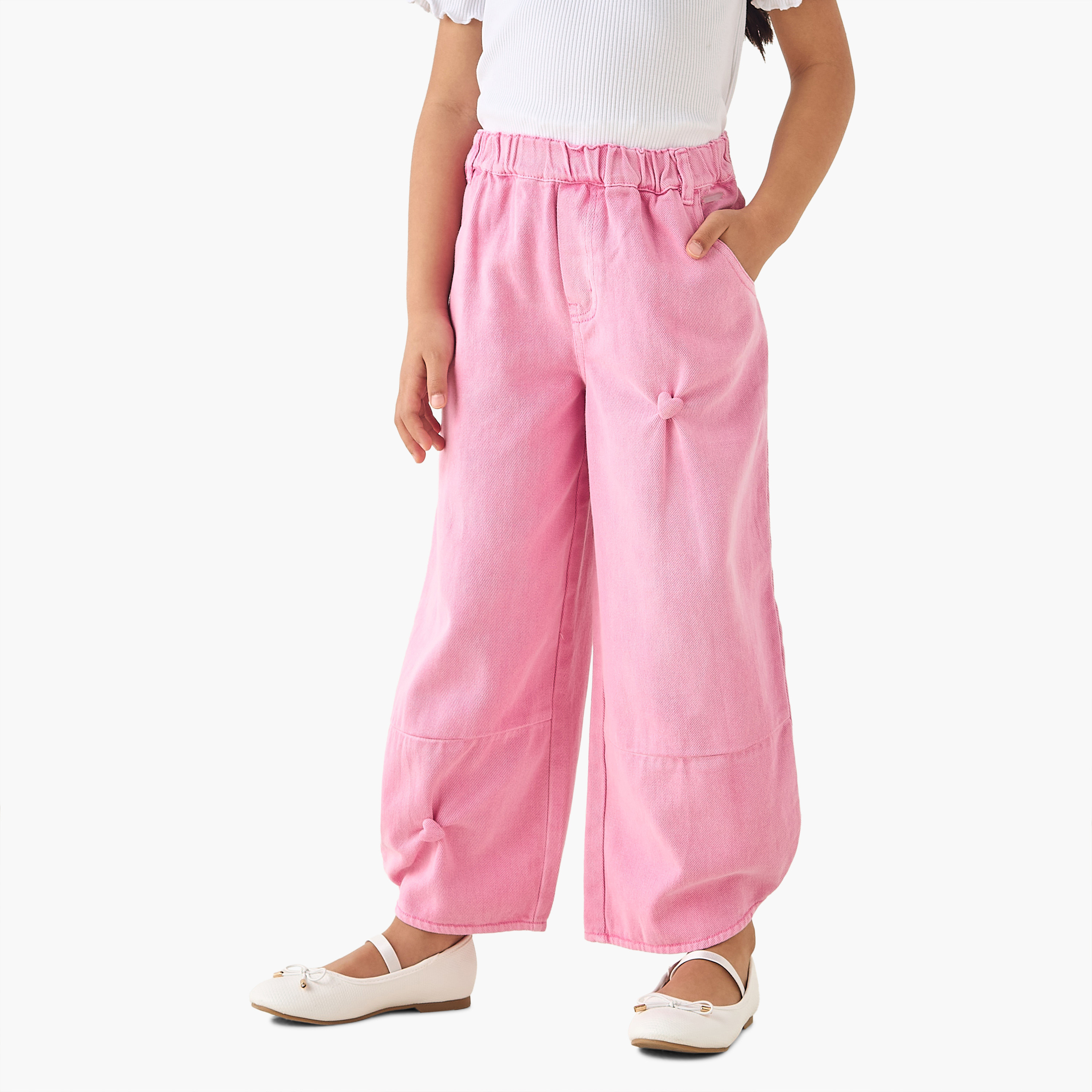 بنطلون بقصة مريحة وخصر مطاطي من لي كوبر-baby-girls-clothing-bottoms-trousers-image-5