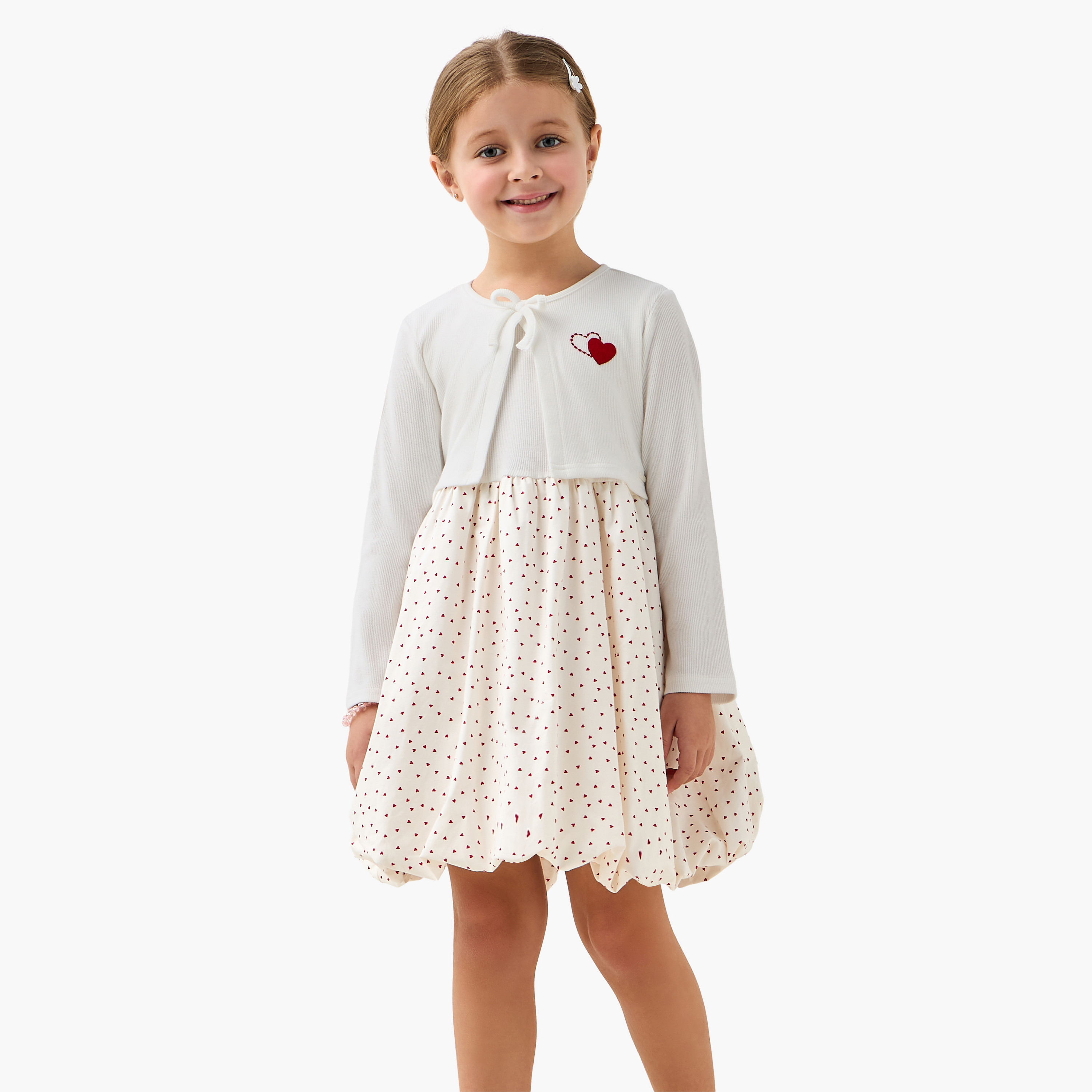 Lee Cooper Round Neck Sleeveless Dress with Shrug-girls-clothing-dressesandjumpsuits-image-1