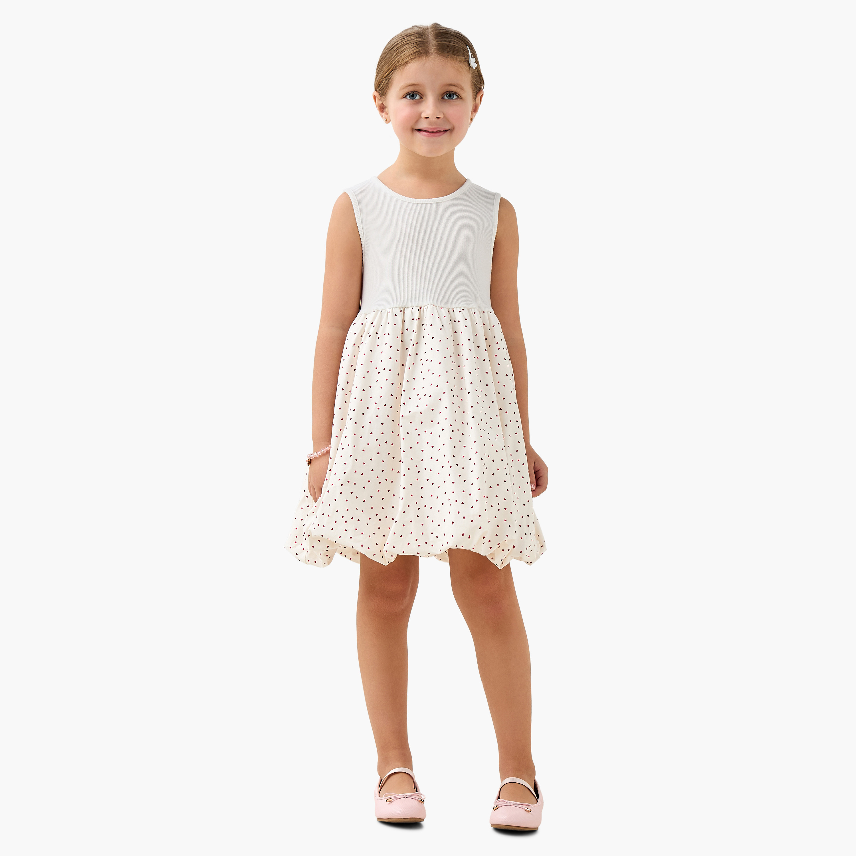 Lee Cooper Round Neck Sleeveless Dress with Shrug-girls-clothing-dressesandjumpsuits-image-2