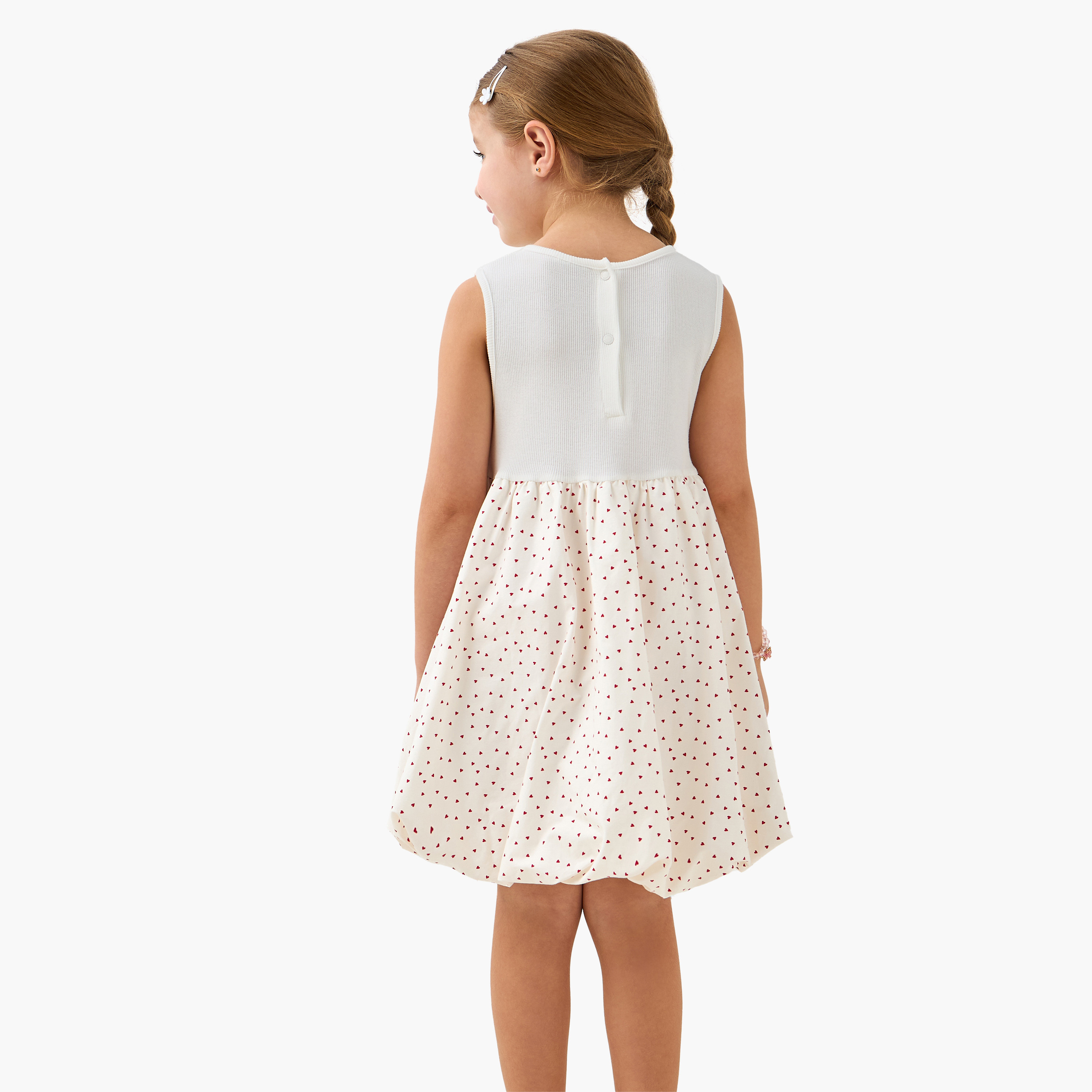 Lee Cooper Round Neck Sleeveless Dress with Shrug-girls-clothing-dressesandjumpsuits-image-3