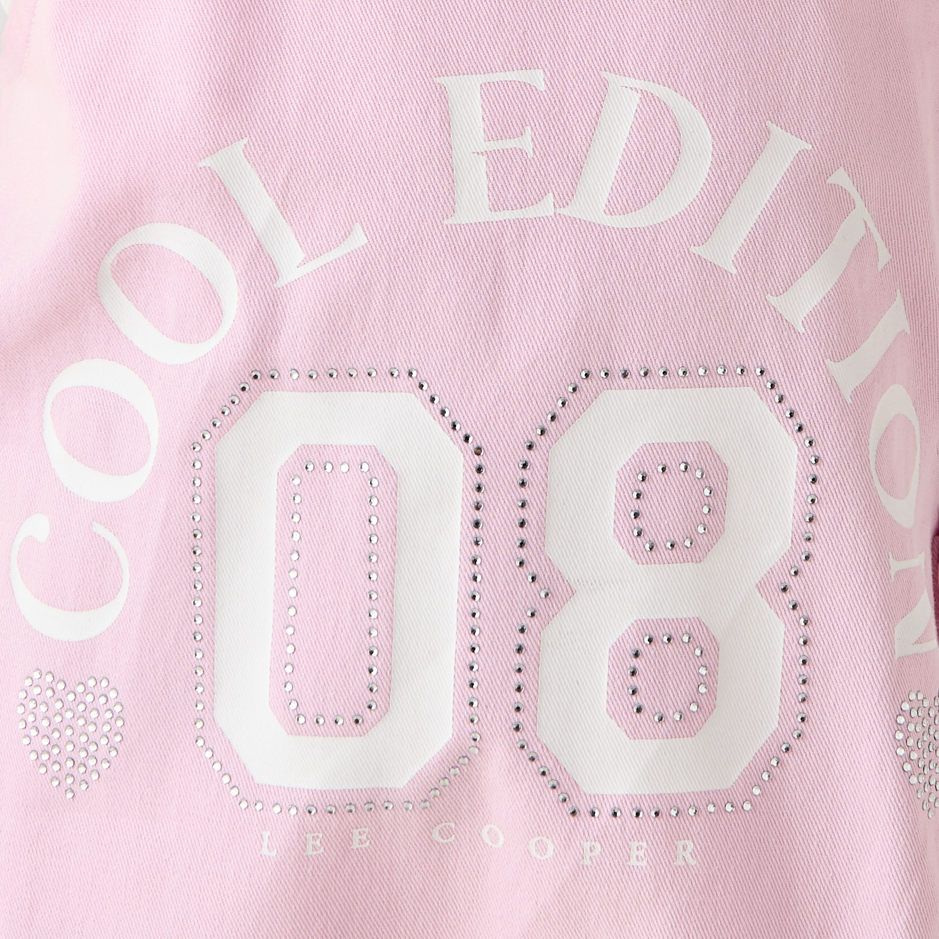 Lee Cooper Round Neck Short Sleeves T-shirt and Pinafore Set with Embellished Design-girls-clothing-dressesandjumpsuits-image-5