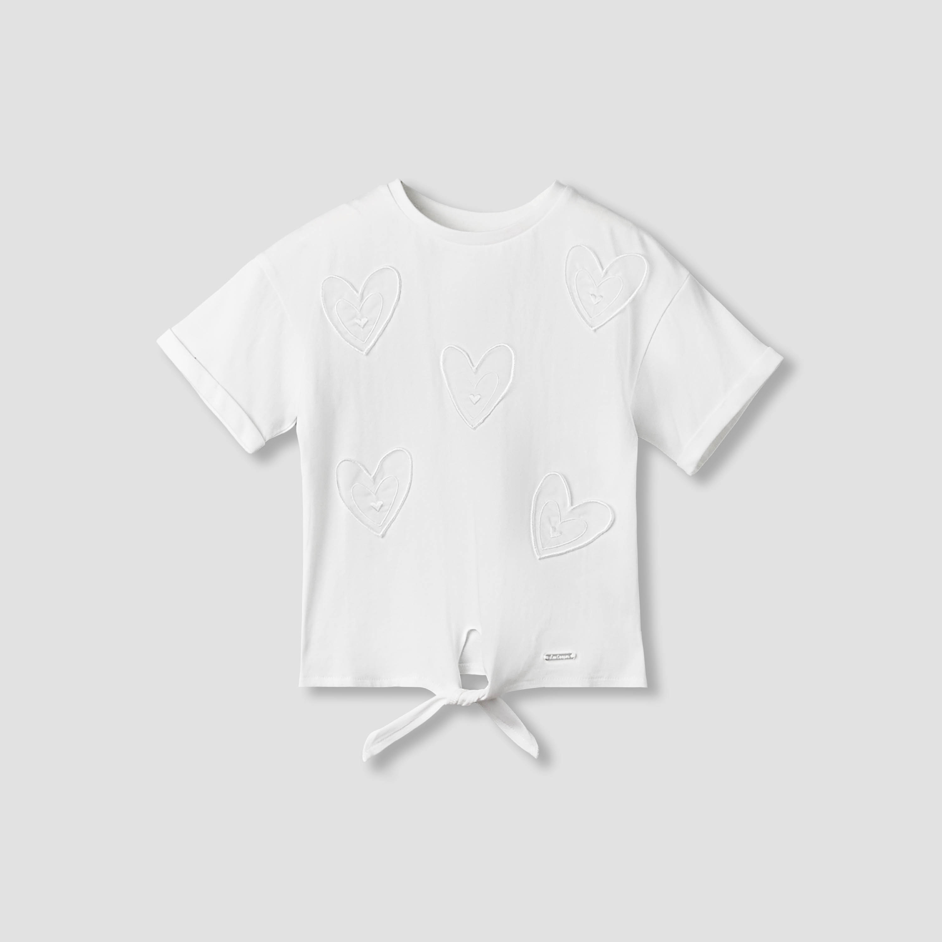 طقم بنطلون رياضي وتيشيرت بأكمام قصيرة وياقة مستديرة بربطة فيونكة من لي كوبر-girls-clothing-setsandcoords-image-8