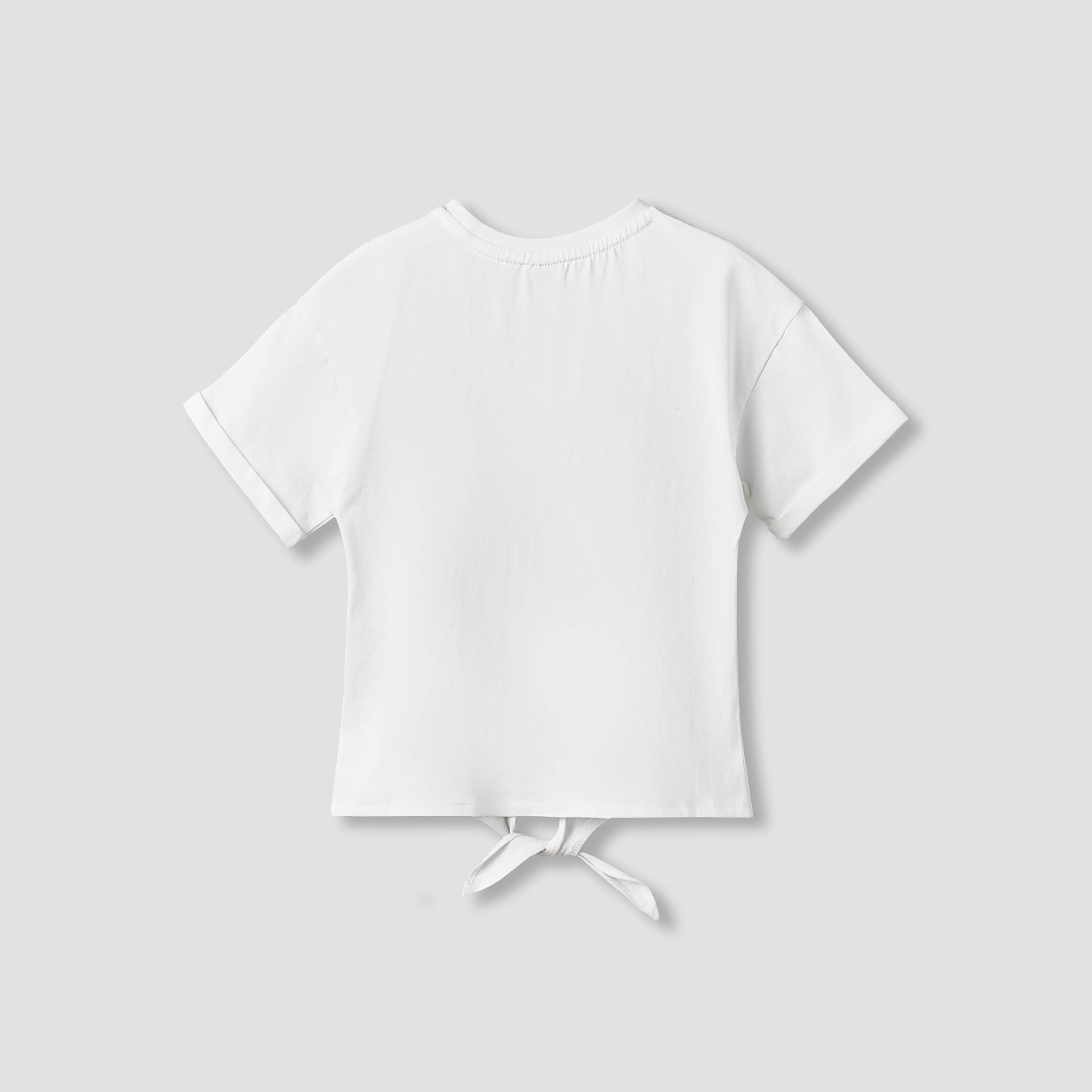 طقم بنطلون رياضي وتيشيرت بأكمام قصيرة وياقة مستديرة بربطة فيونكة من لي كوبر-girls-clothing-setsandcoords-image-6