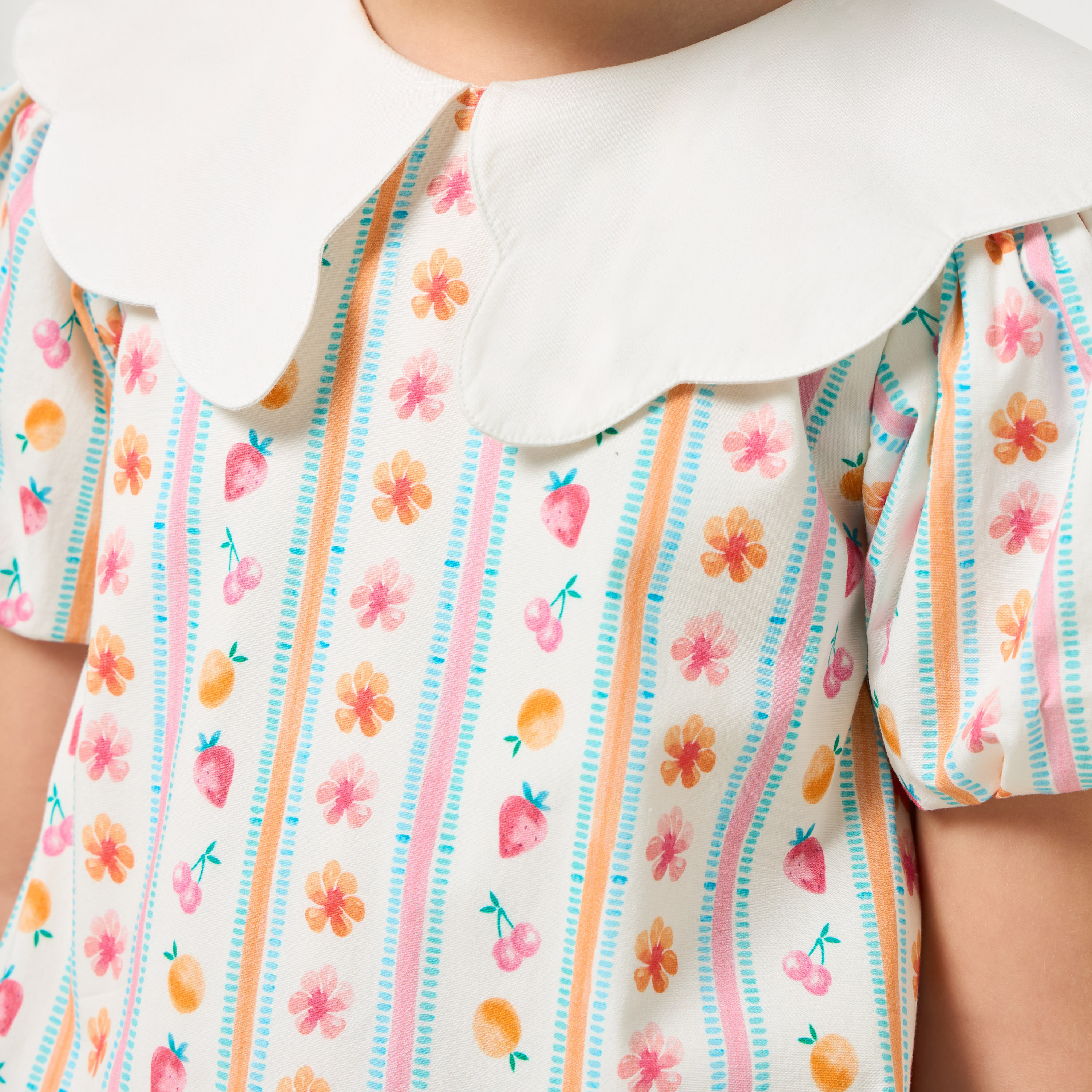 Lee Cooper Sailor Collar Short Sleeves Top and Pants Set with Fruit Print-girls-clothing-setsandcoords-image-6