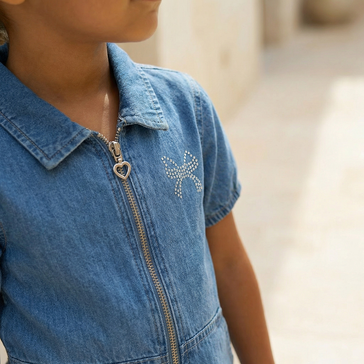 Lee Cooper Collared Short Sleeves Playsuit with Embellishment-girls-clothing-dressesandjumpsuits-image-4