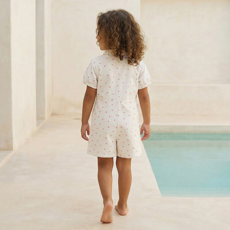 Lee Cooper Collared Short Sleeve Romper with Zip Closure-girls-clothing-dressesandjumpsuits-image-3