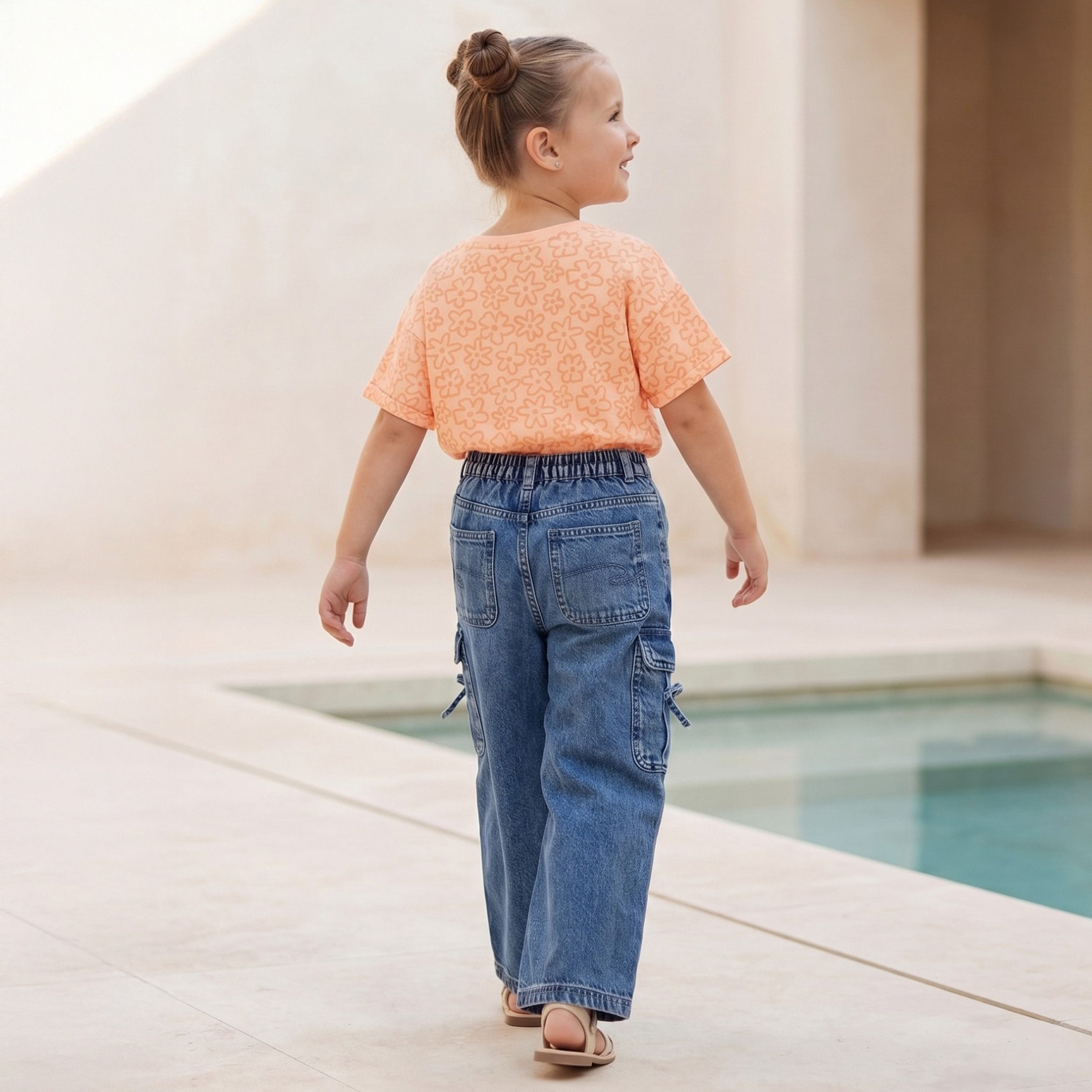 Lee Cooper Trousers with Pockets- Buttoned Waist-baby-girls-clothing-bottoms-trousers-image-3