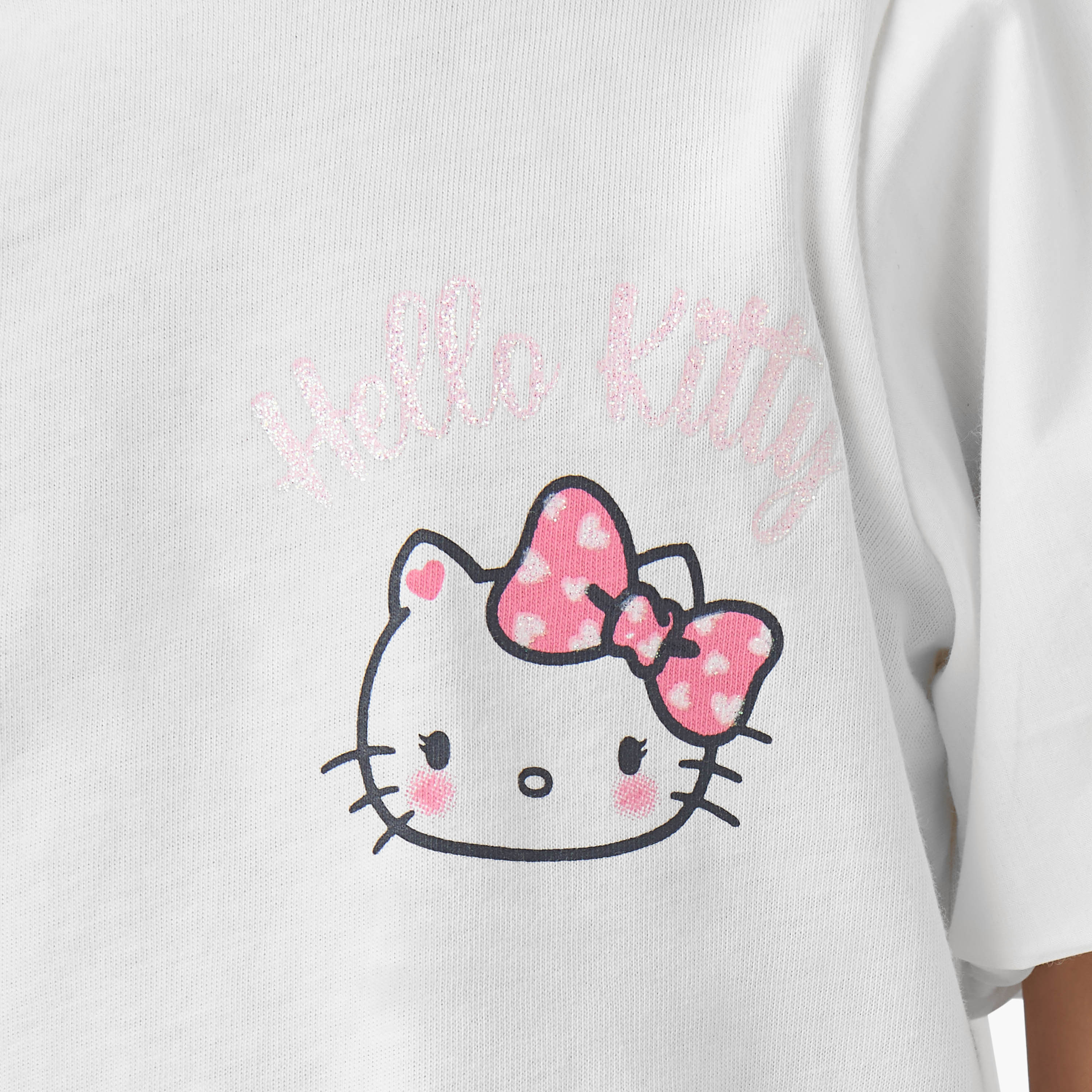 Sanrio Crew Neck Short Sleeves T-shirt with Hello Kitty Print-girls-clothing-tshirts-image-5