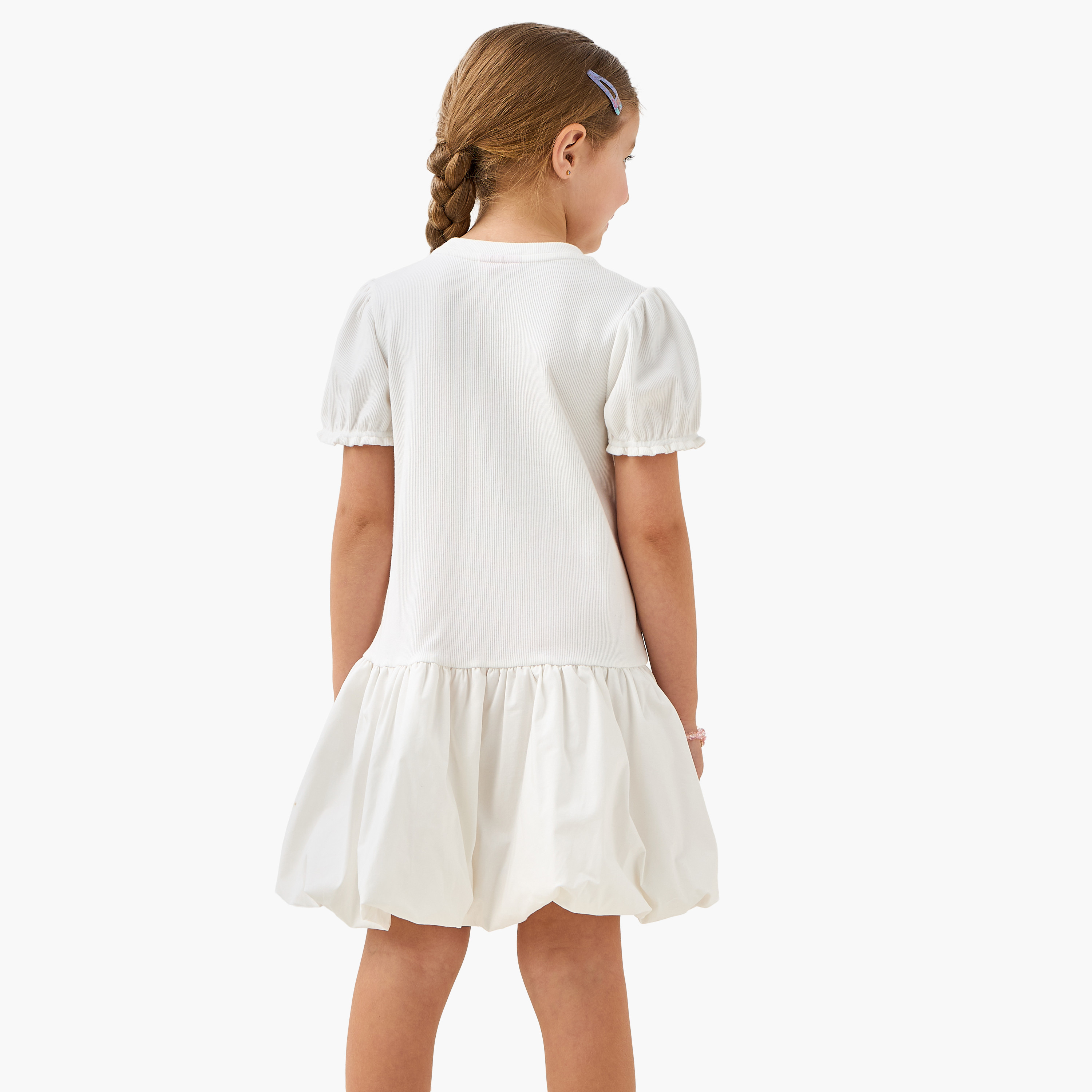 Sanrio Round Neck Short Sleeves Balloon Dress with Hello Kitty Print-girls-clothing-dressesandjumpsuits-image-3
