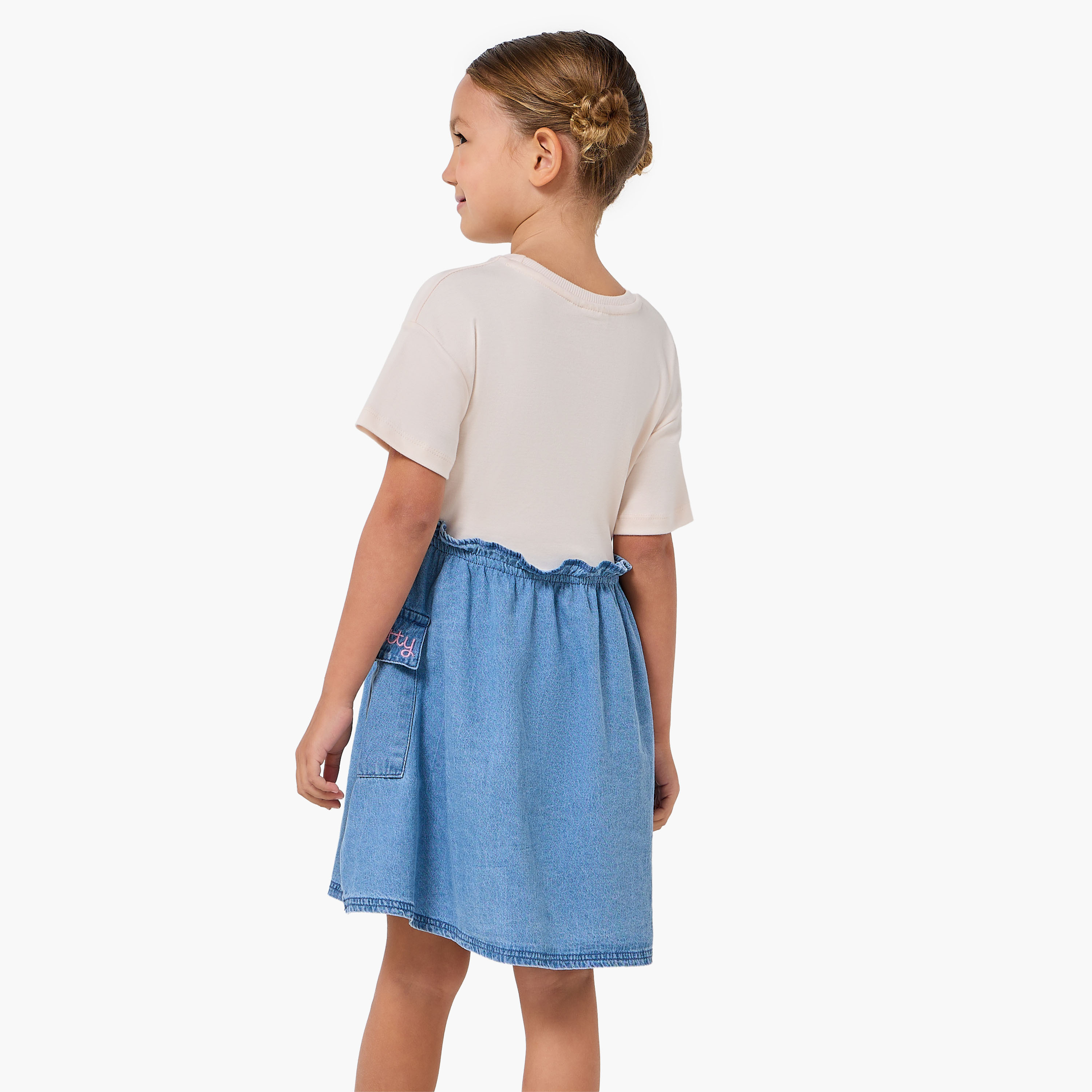 Sanrio Round Neck Short Sleeve Dress with Hello Kitty Print-girls-clothing-dressesandjumpsuits-image-3