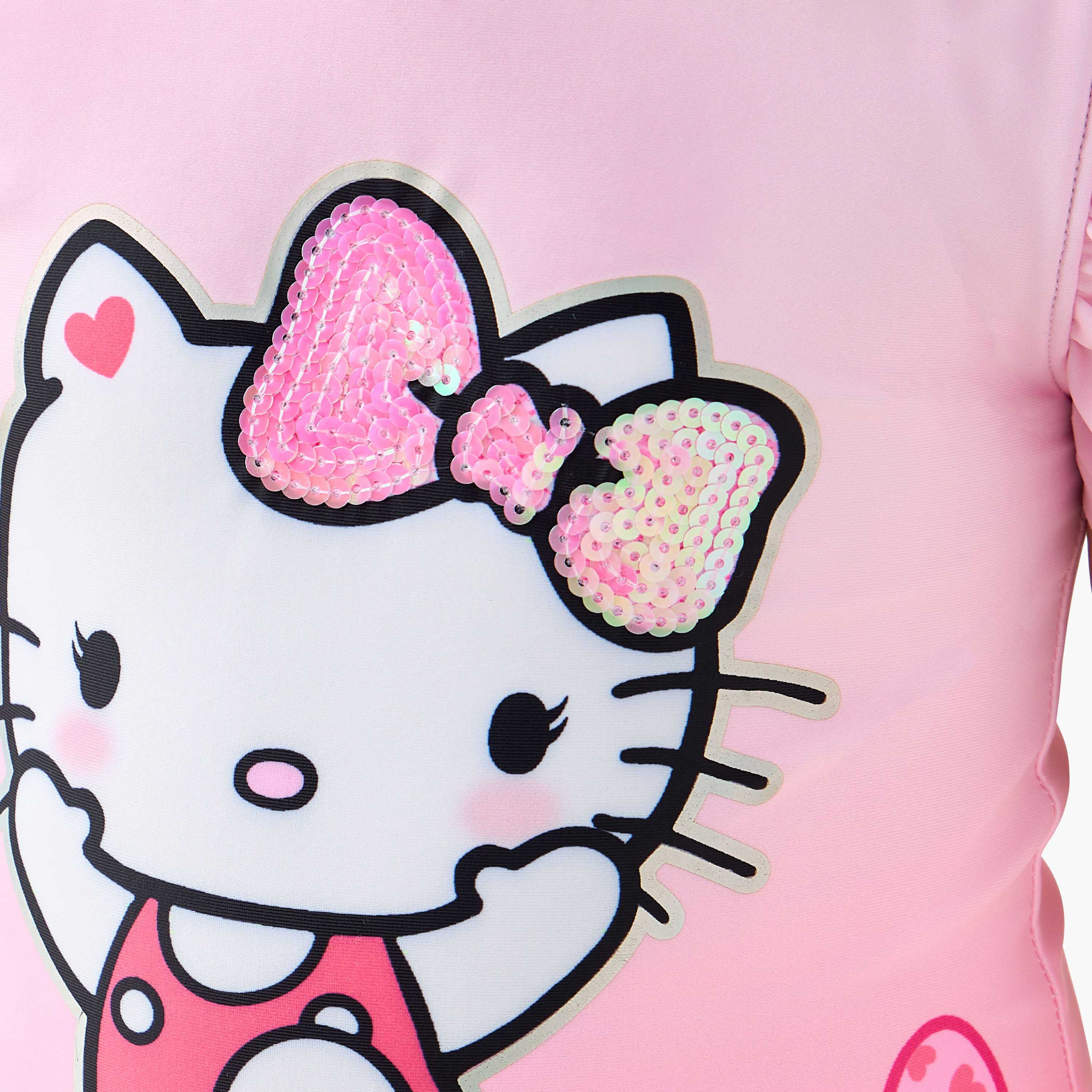 Sanrio Round Neck Sleeveless Swimsuit with Zip Closure-girls-clothing-sportswear-swimwear-image-4