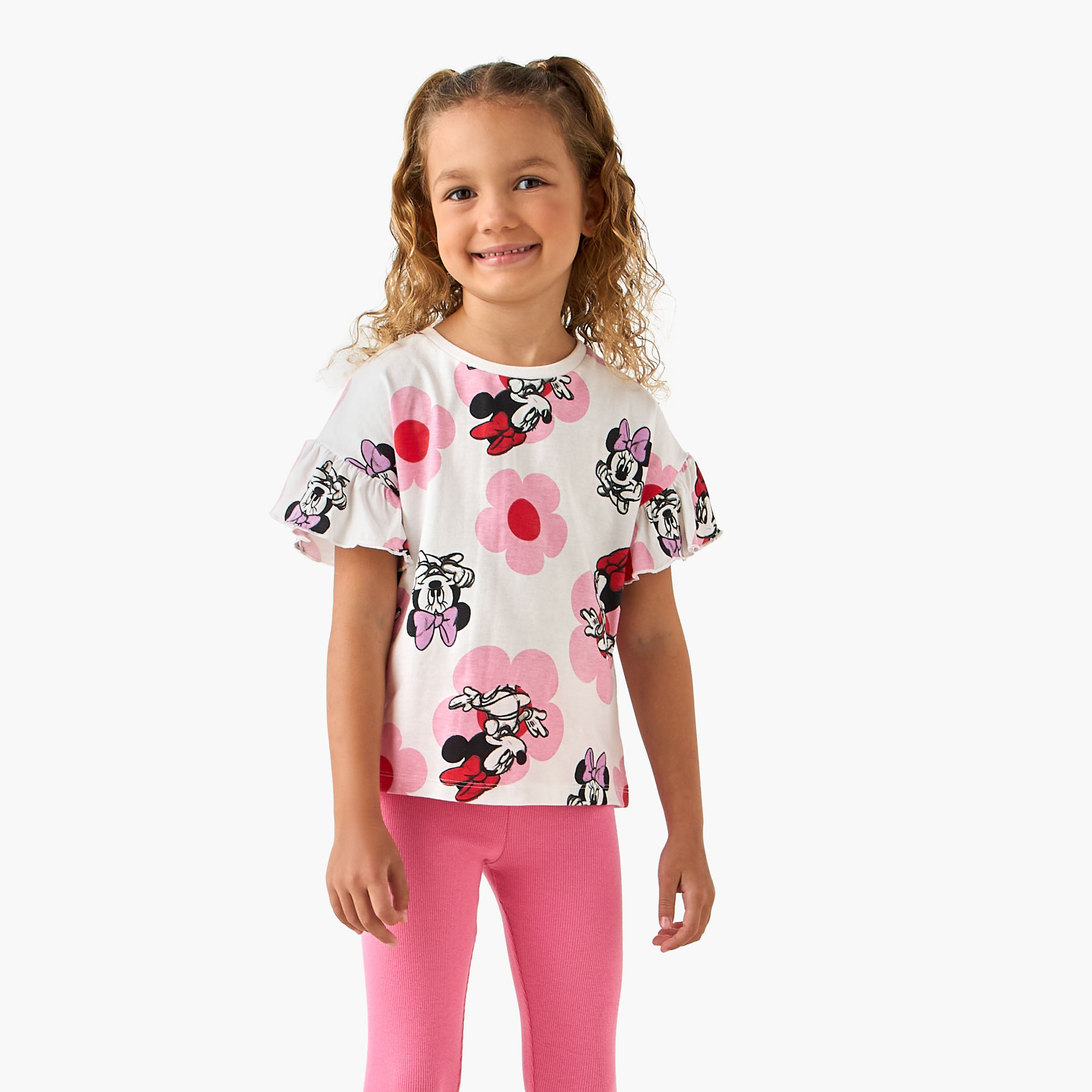 تيشيرت بياقة ضيقة وأكمام كشكش قصيرة وطبعات-girls-clothing-tshirts-image-6