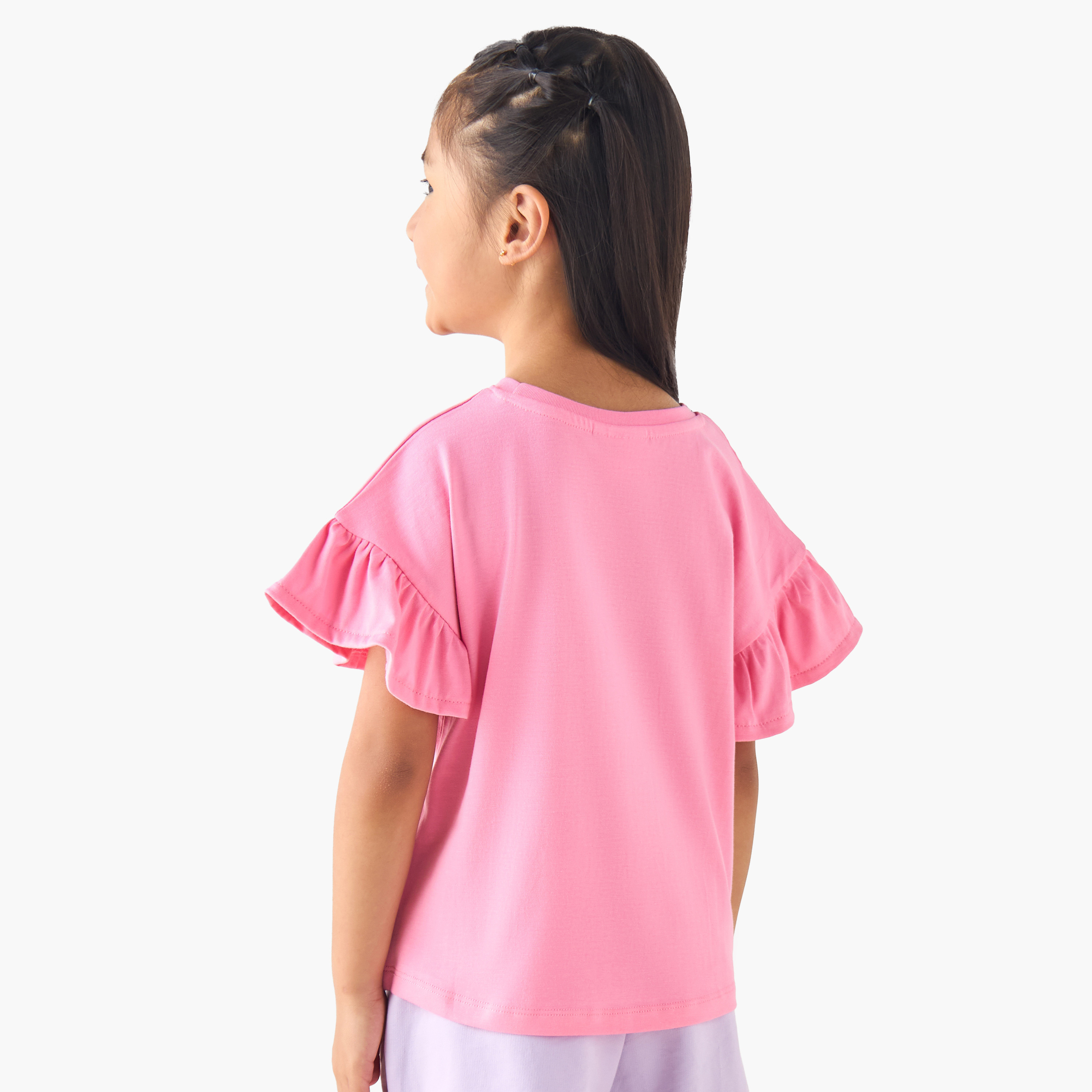 Disney Crew Neck Short Sleeves T-Shirt with Mickey and Minnie Mouse Print-girls-clothing-tshirts-image-3