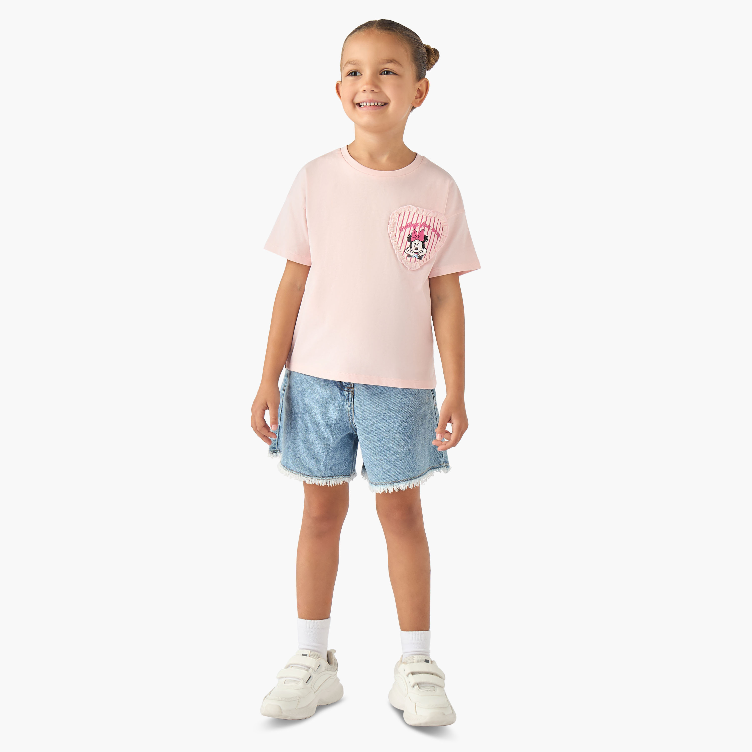 تيشيرت بياقة ضيقة وأكمام قصيرة وطبعات من ديزني-girls-clothing-tshirts-image-4