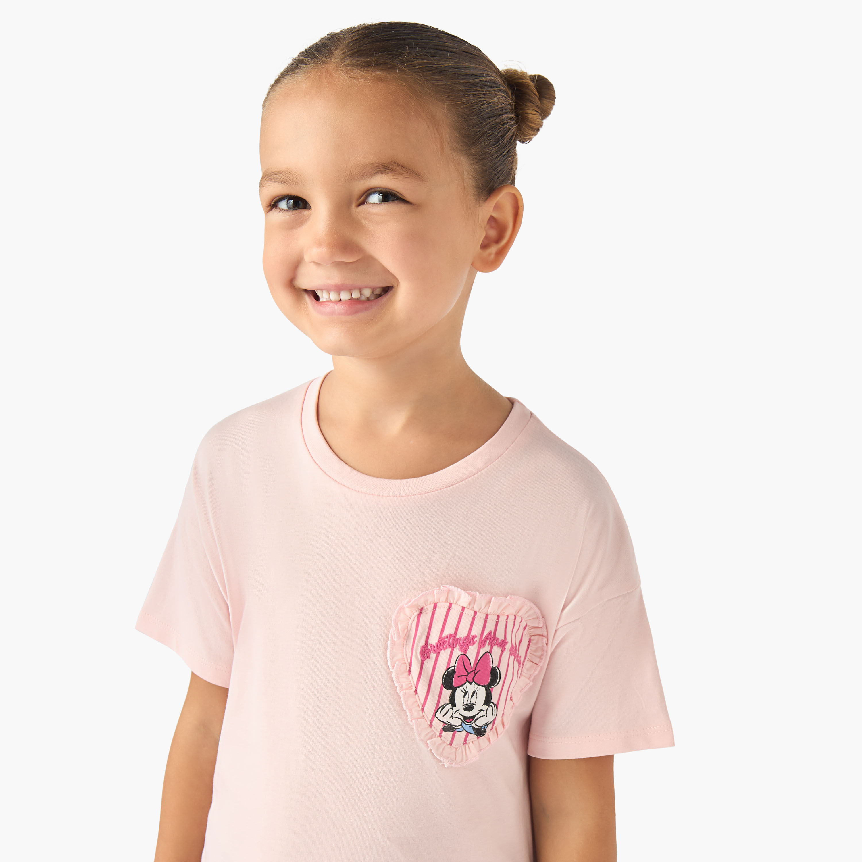 تيشيرت بياقة ضيقة وأكمام قصيرة وطبعات من ديزني-girls-clothing-tshirts-image-2