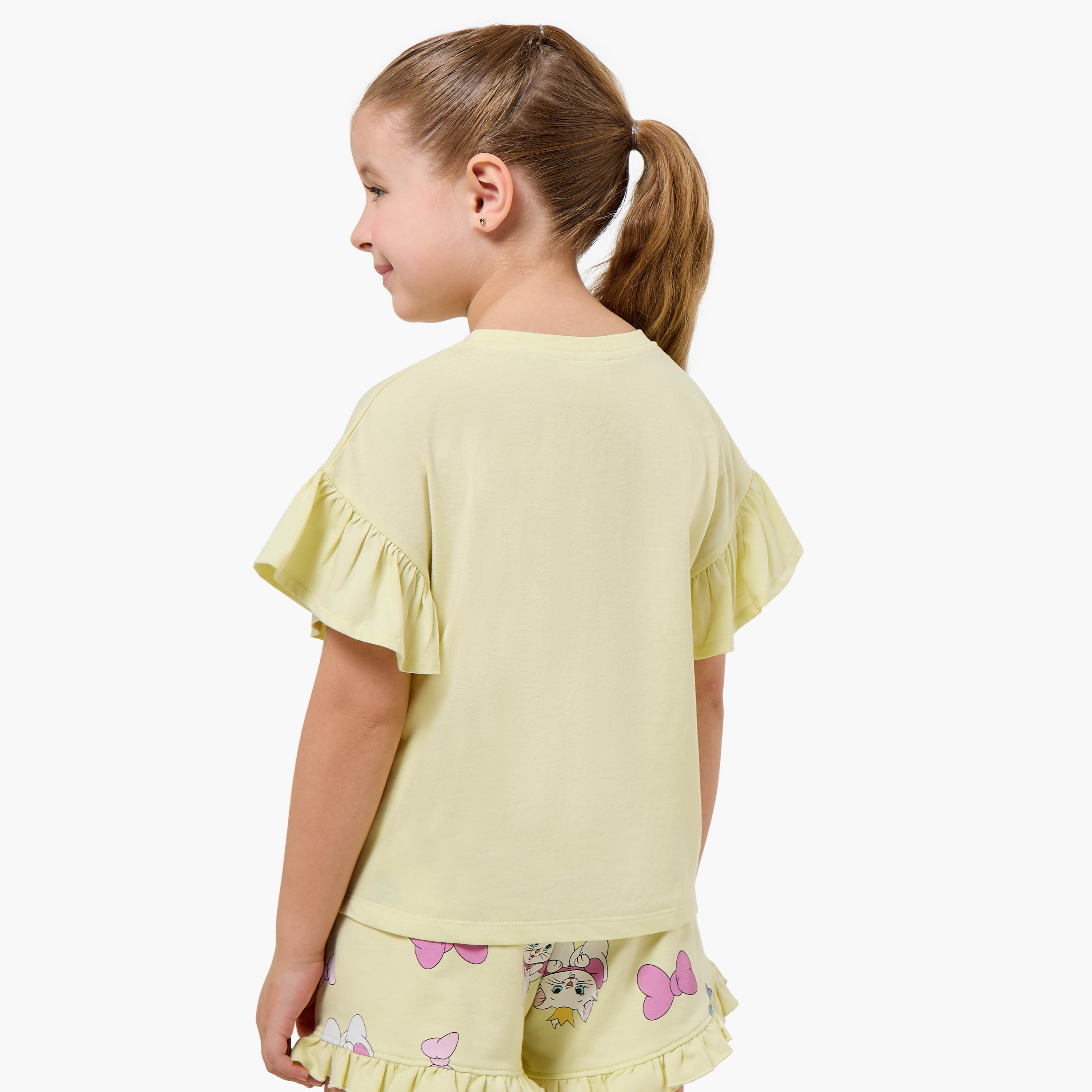 Disney Crew Neck Short Sleeve T-shirt with Marie Print-girls-clothing-tshirts-image-3