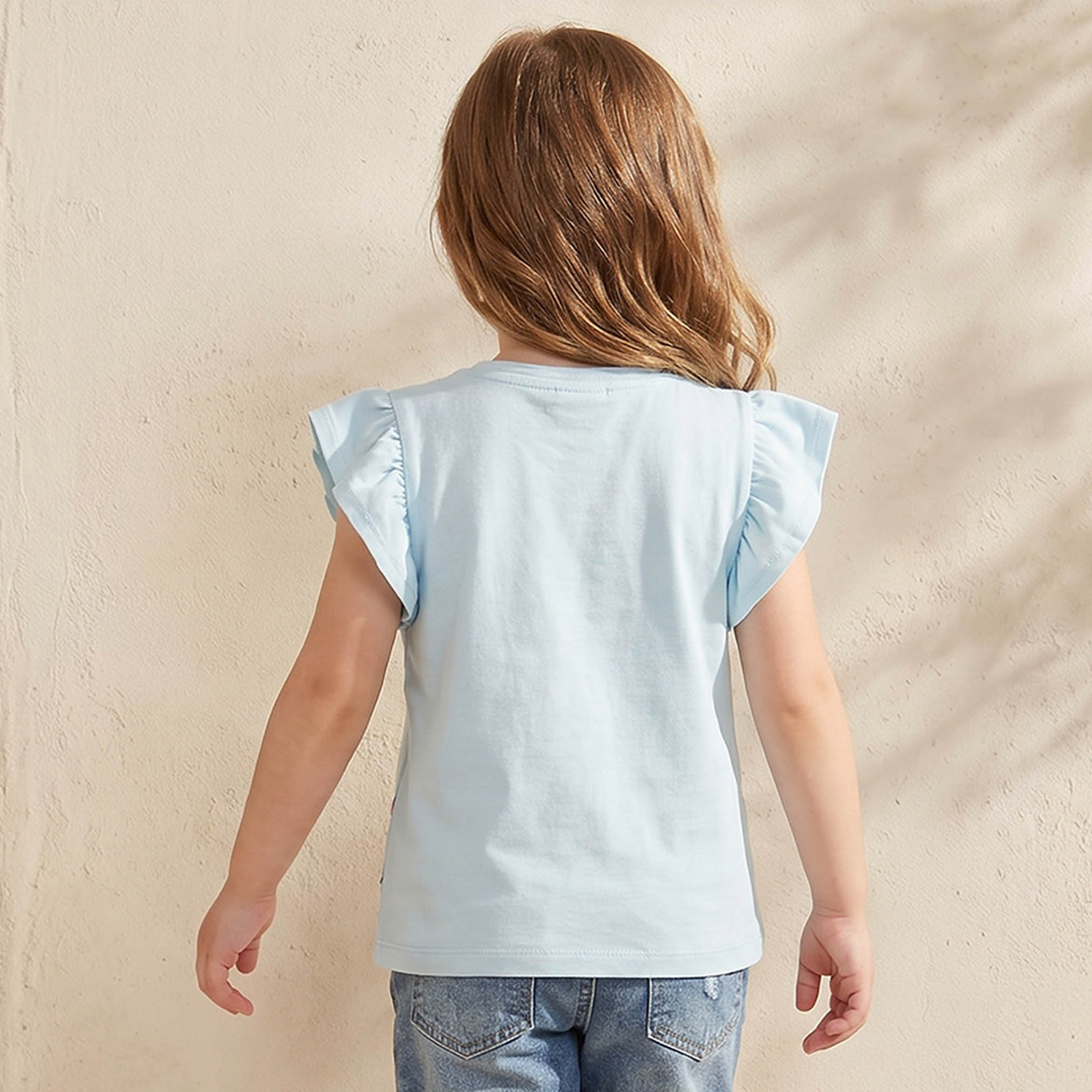 Pack of 2 Disney Crew Neck Short Sleeves T-shirt with Stitch and Angel Print-girls-clothing-tshirts-image-5