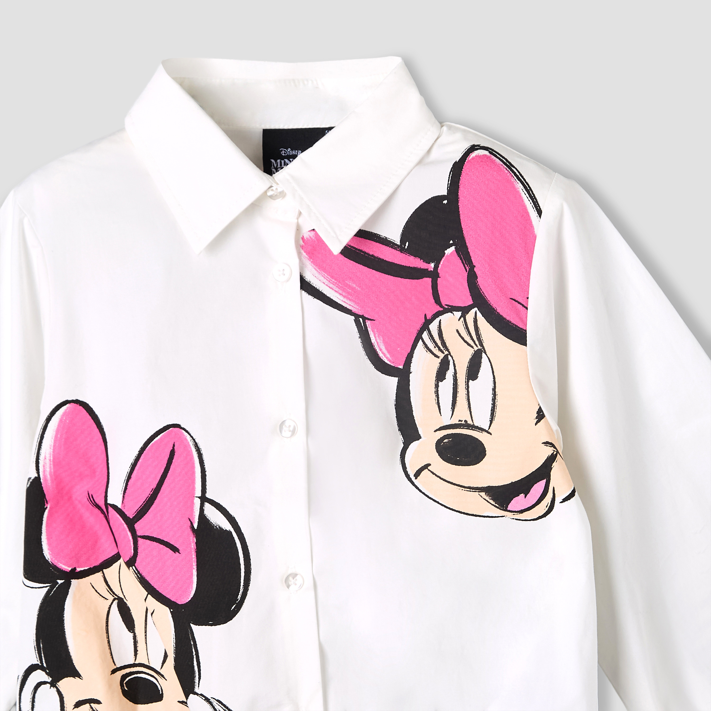 Disney Collared Long Sleeves Shirt with Minnie Mouse Print-baby-girls-clothing-blousesandshirts-image-3