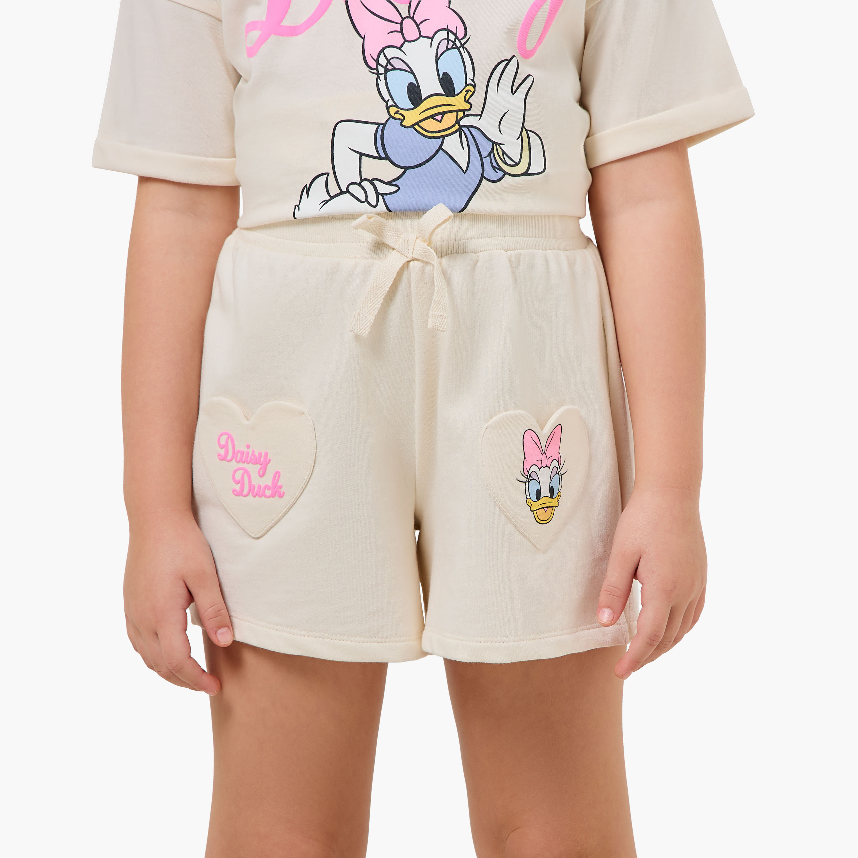 Disney Elasticated Waist Shorts with Daisy Duck Print-baby-girls-clothing-bottoms-shorts-image-1