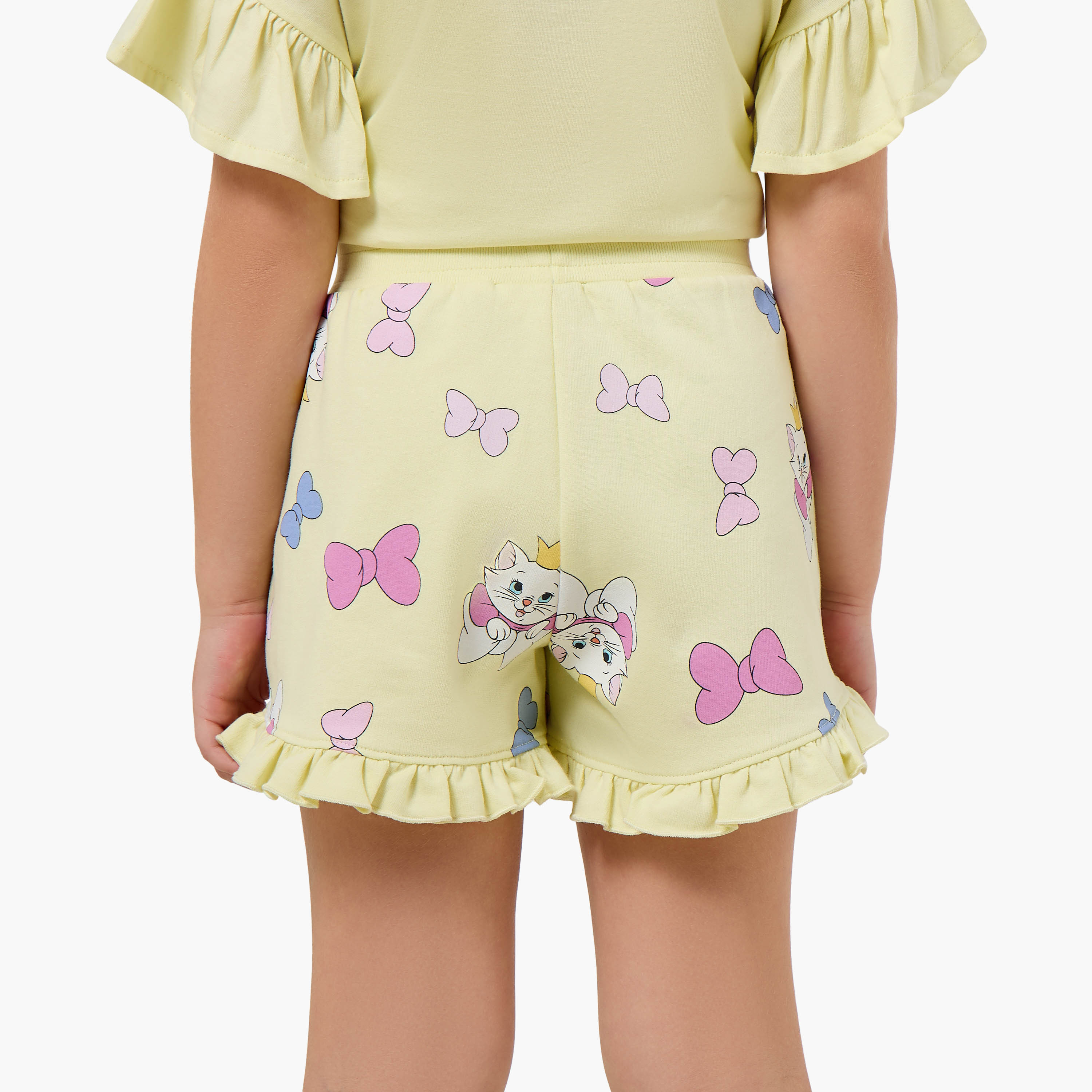 Disney Elasticated Waist Shorts with Marie Print-baby-girls-clothing-bottoms-shorts-image-3