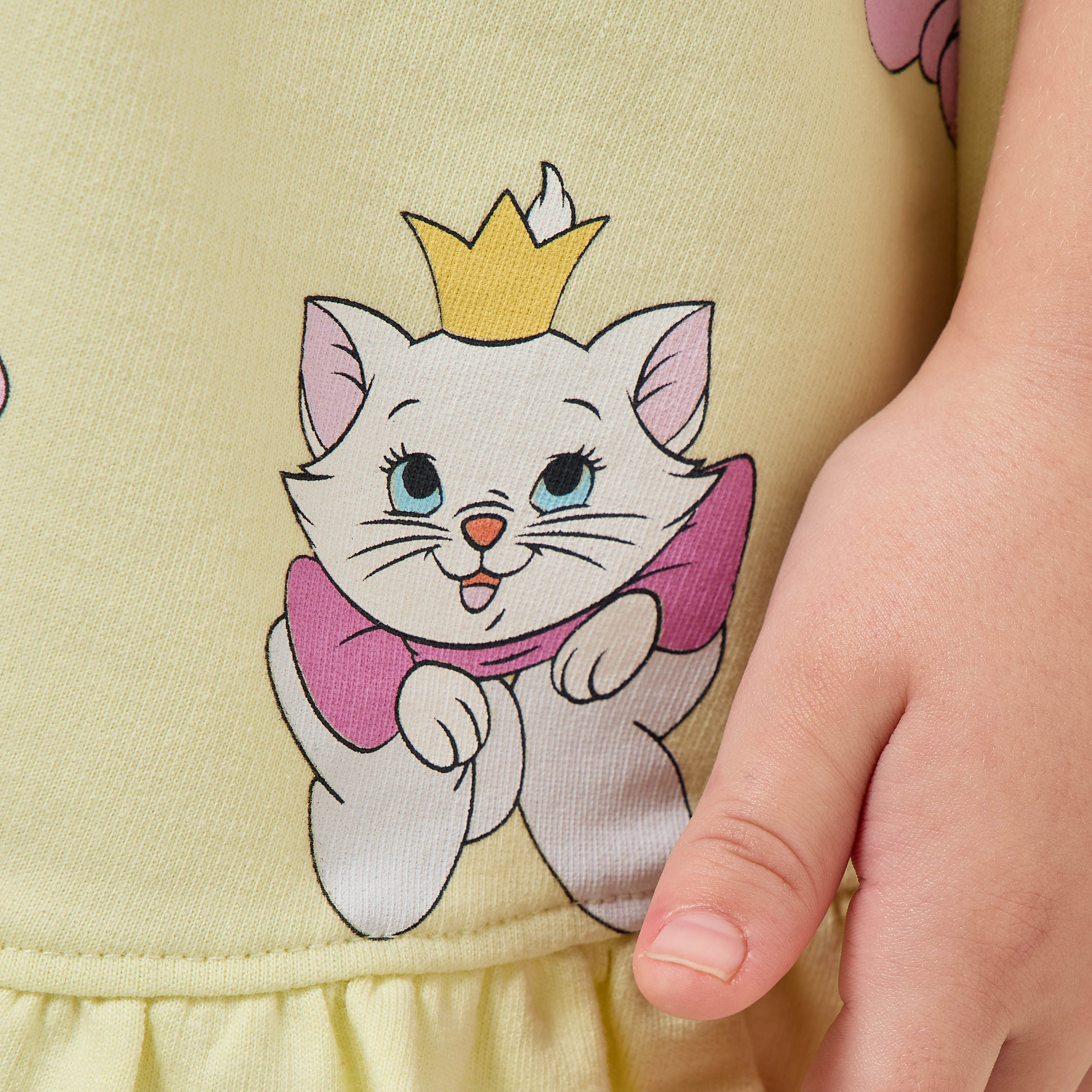 Disney Elasticated Waist Shorts with Marie Print-baby-girls-clothing-bottoms-shorts-image-4