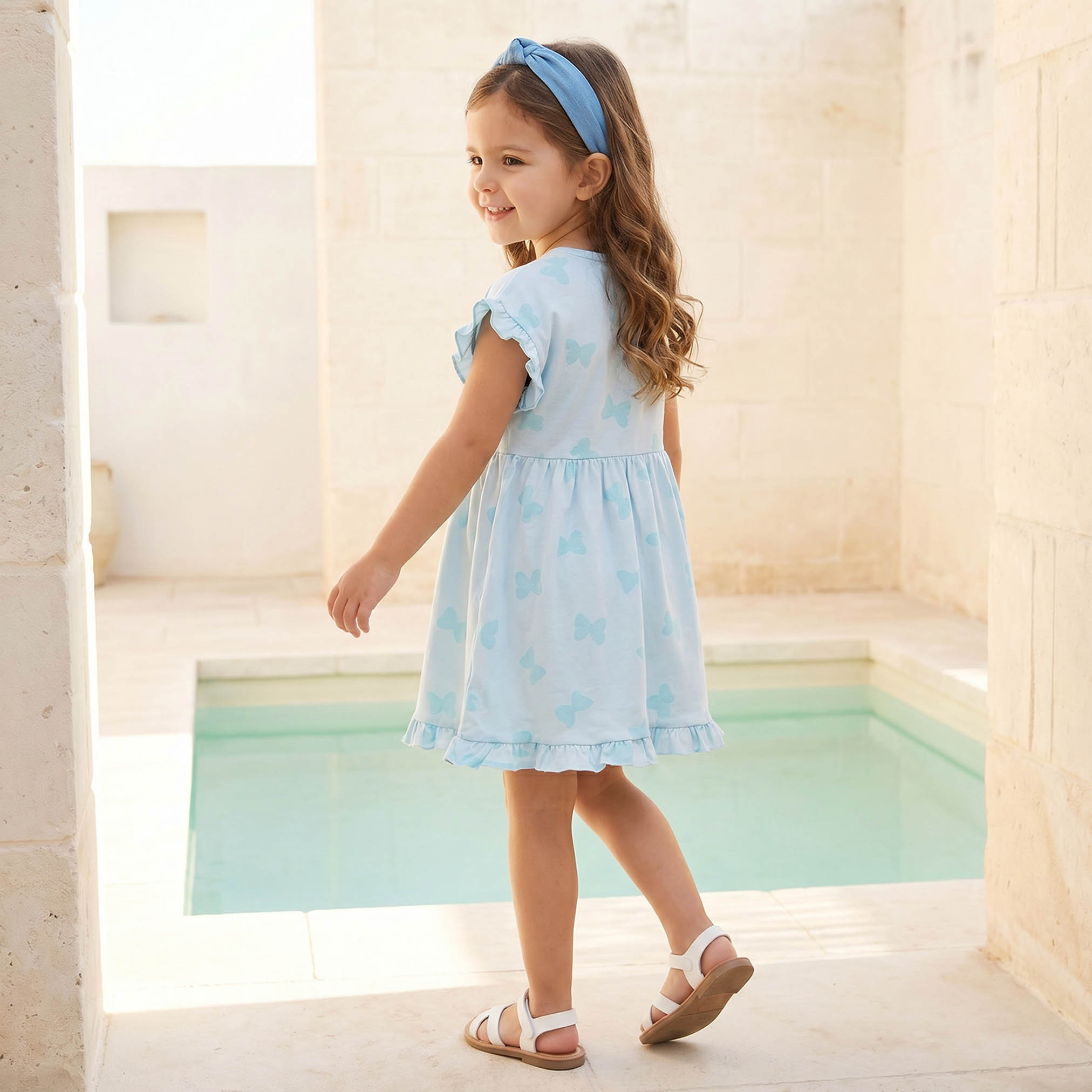 Disney Round Neck Short Sleeves Knee Length A-line Dress with Marie Print-girls-clothing-dressesandjumpsuits-image-2