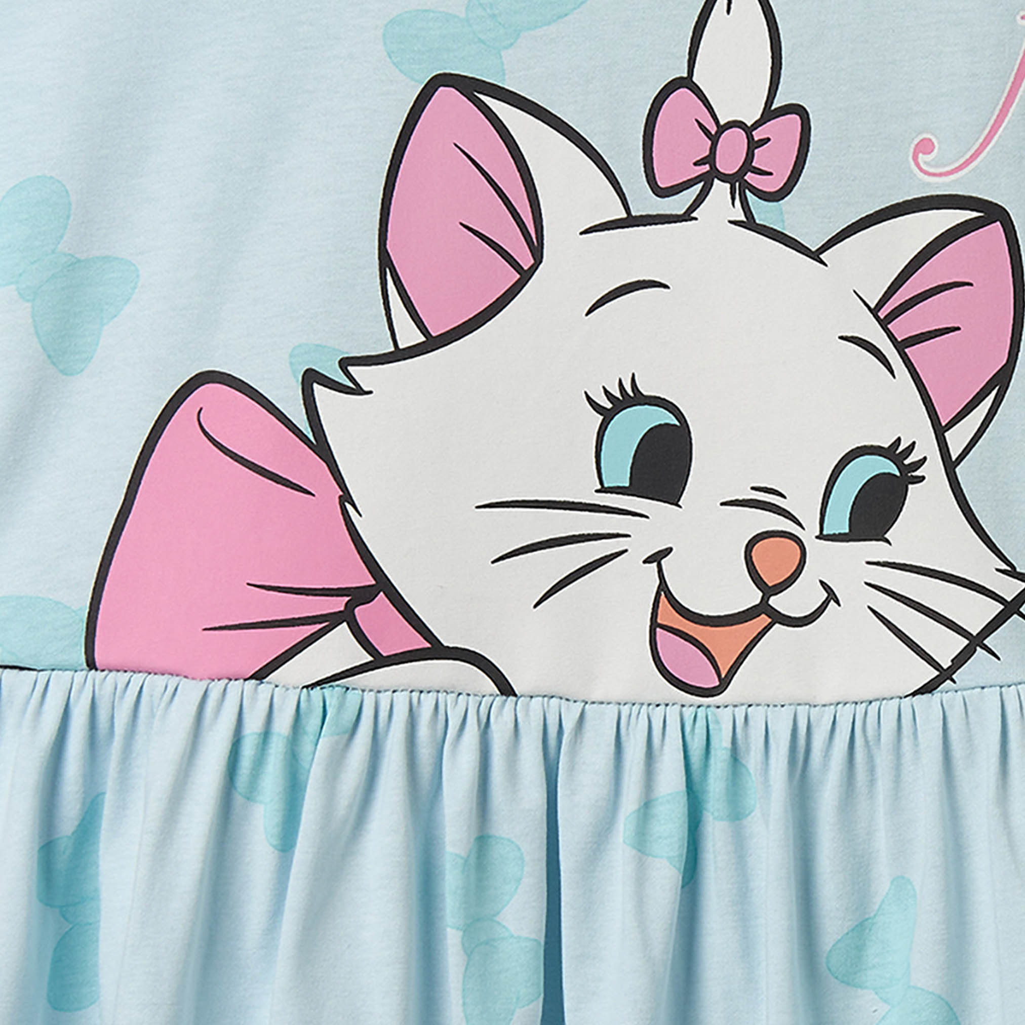 Disney Round Neck Short Sleeves Knee Length A-line Dress with Marie Print-girls-clothing-dressesandjumpsuits-image-3