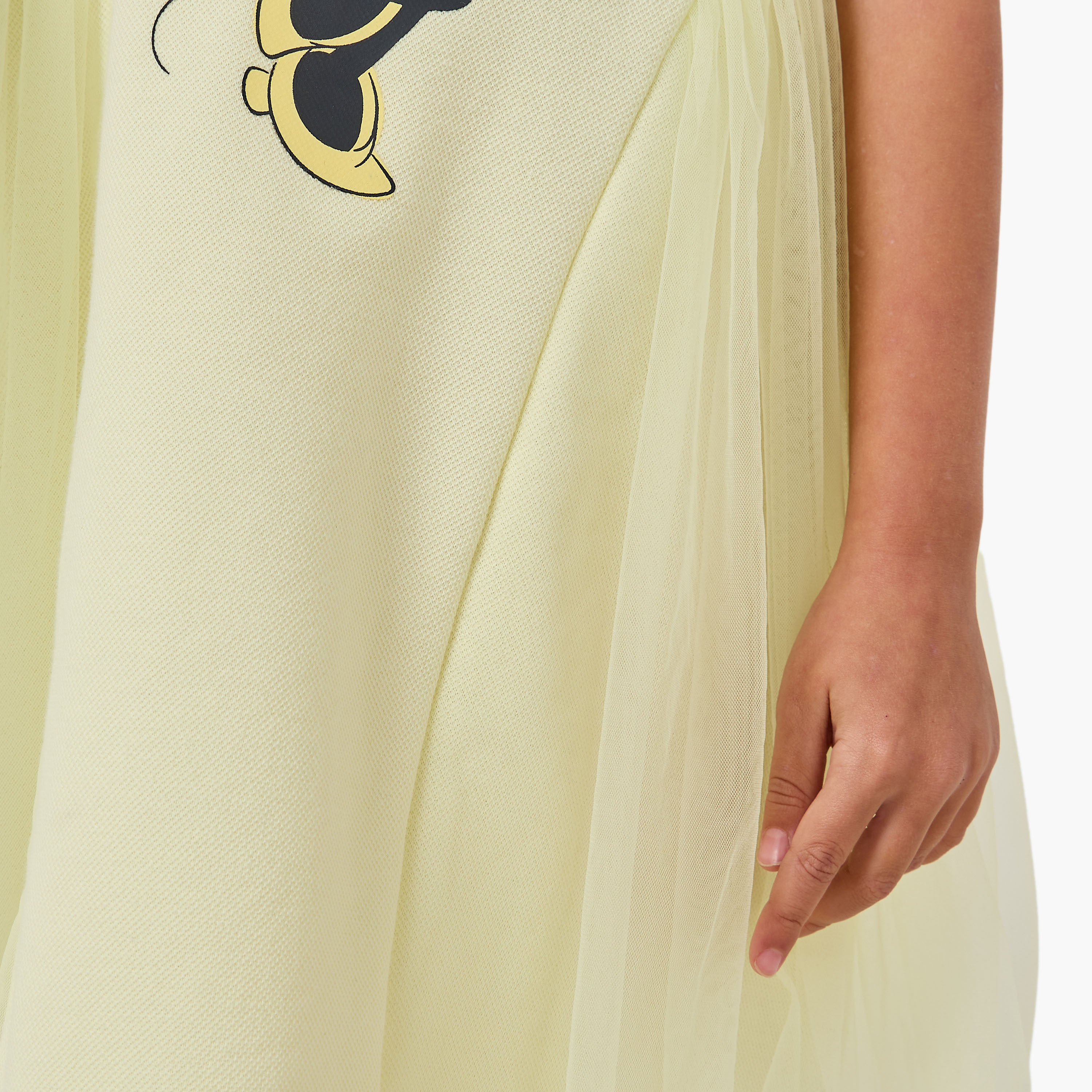 فستان إيه لاين بياقة مستديرة وأكمام قصيرة وطبعات ميني ماوس من ديزني-girls-clothing-dressesandjumpsuits-image-6