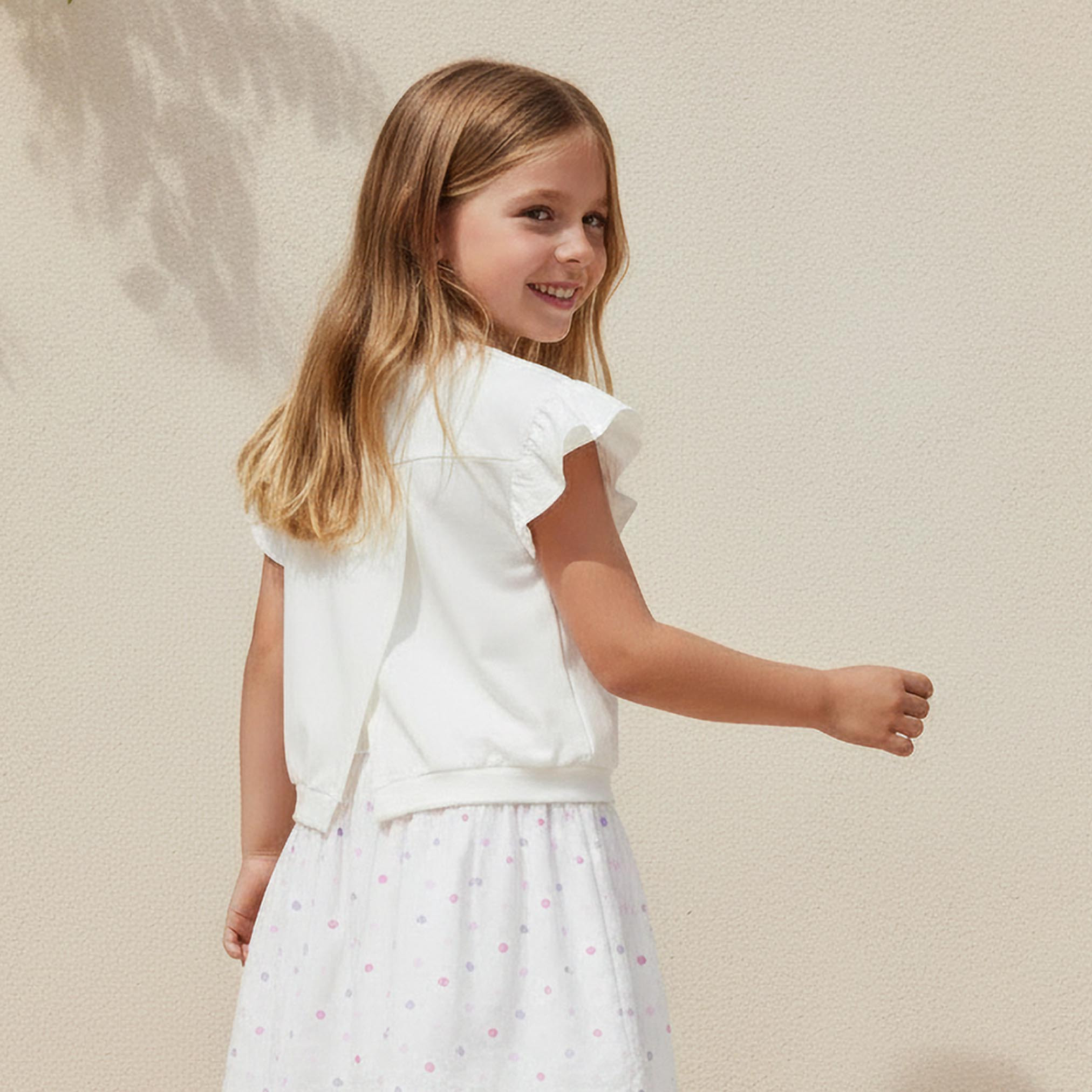 Disney Crew Neck Cap Sleeves Knee Length Dress with Stitch Print-girls-clothing-dressesandjumpsuits-image-3