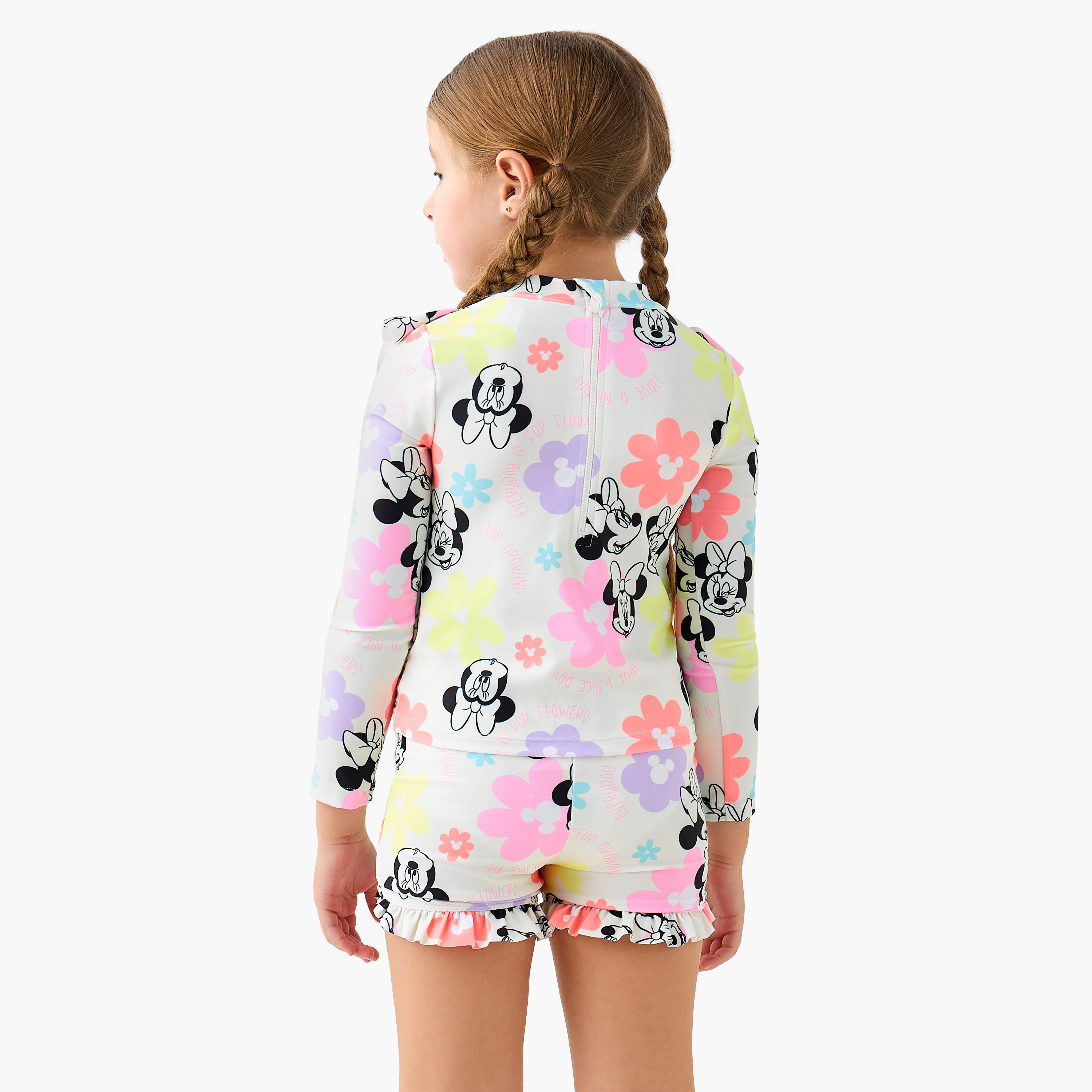 Disney Girls Minnie Mouse Print Rashguard Set-girls-clothing-sportswear-swimwear-image-3