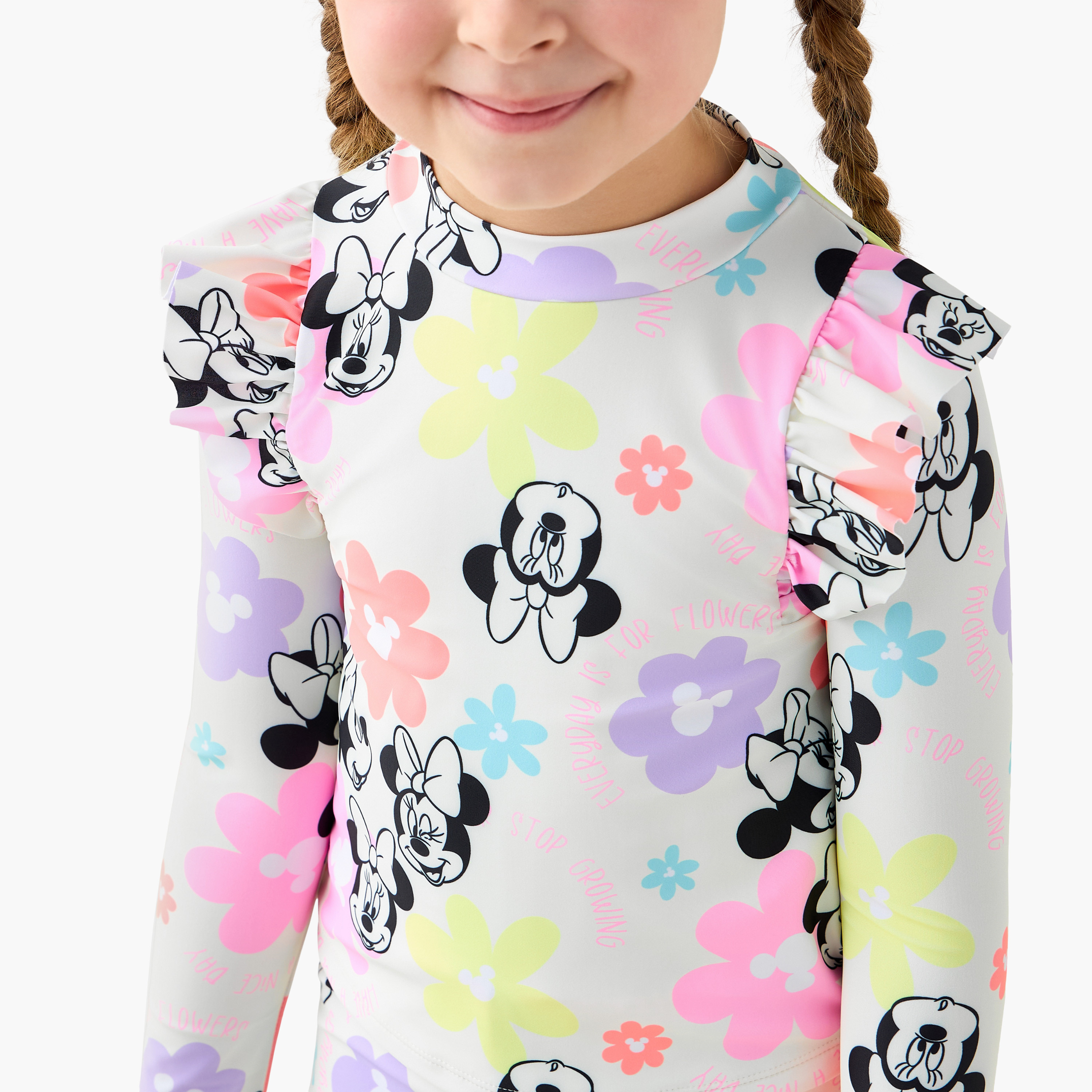 Disney Girls Minnie Mouse Print Rashguard Set-girls-clothing-sportswear-swimwear-image-6