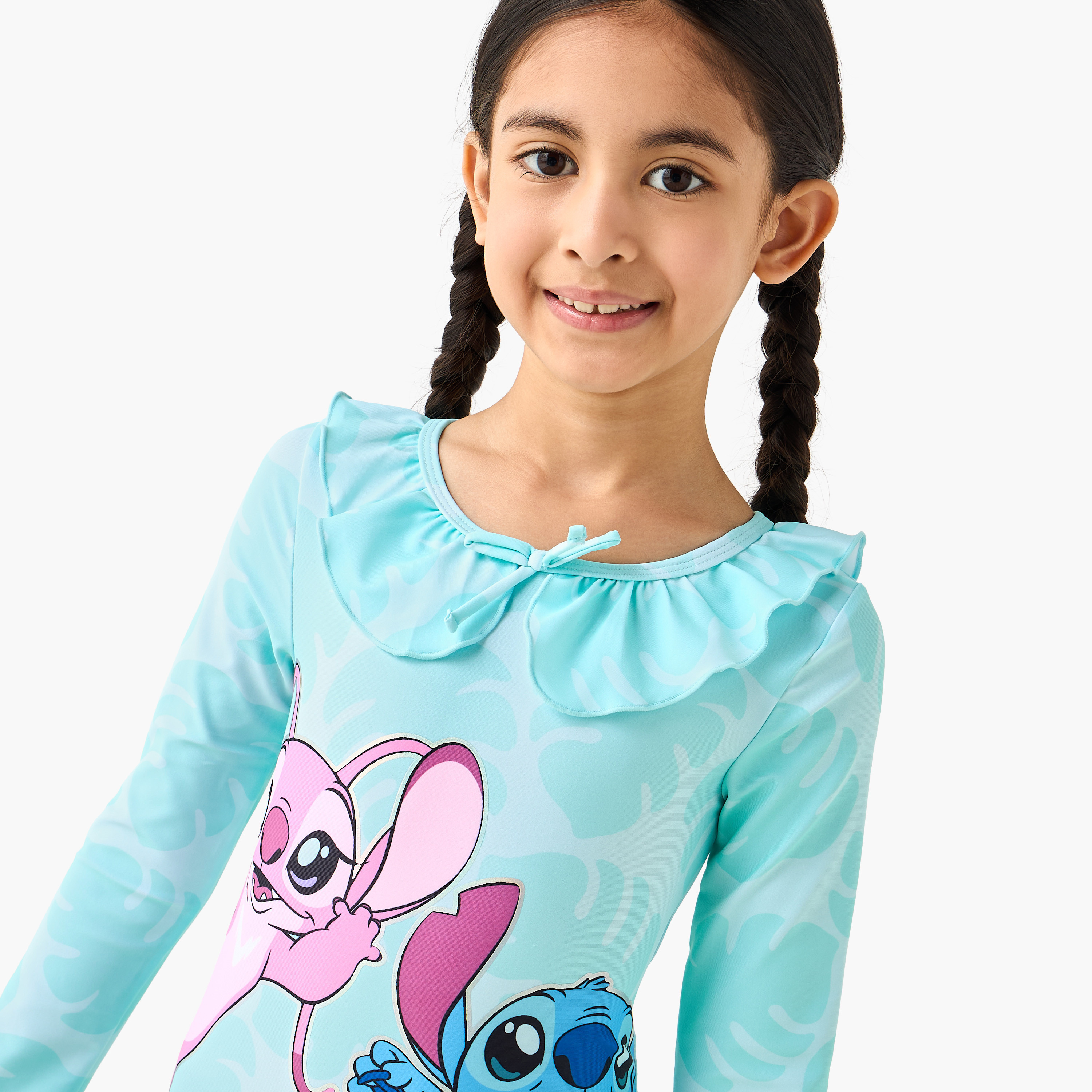 بدلة سباحة بطبعات ستيتش وأنجل للبنات من ديزني-girls-clothing-sportswear-swimwear-image-4