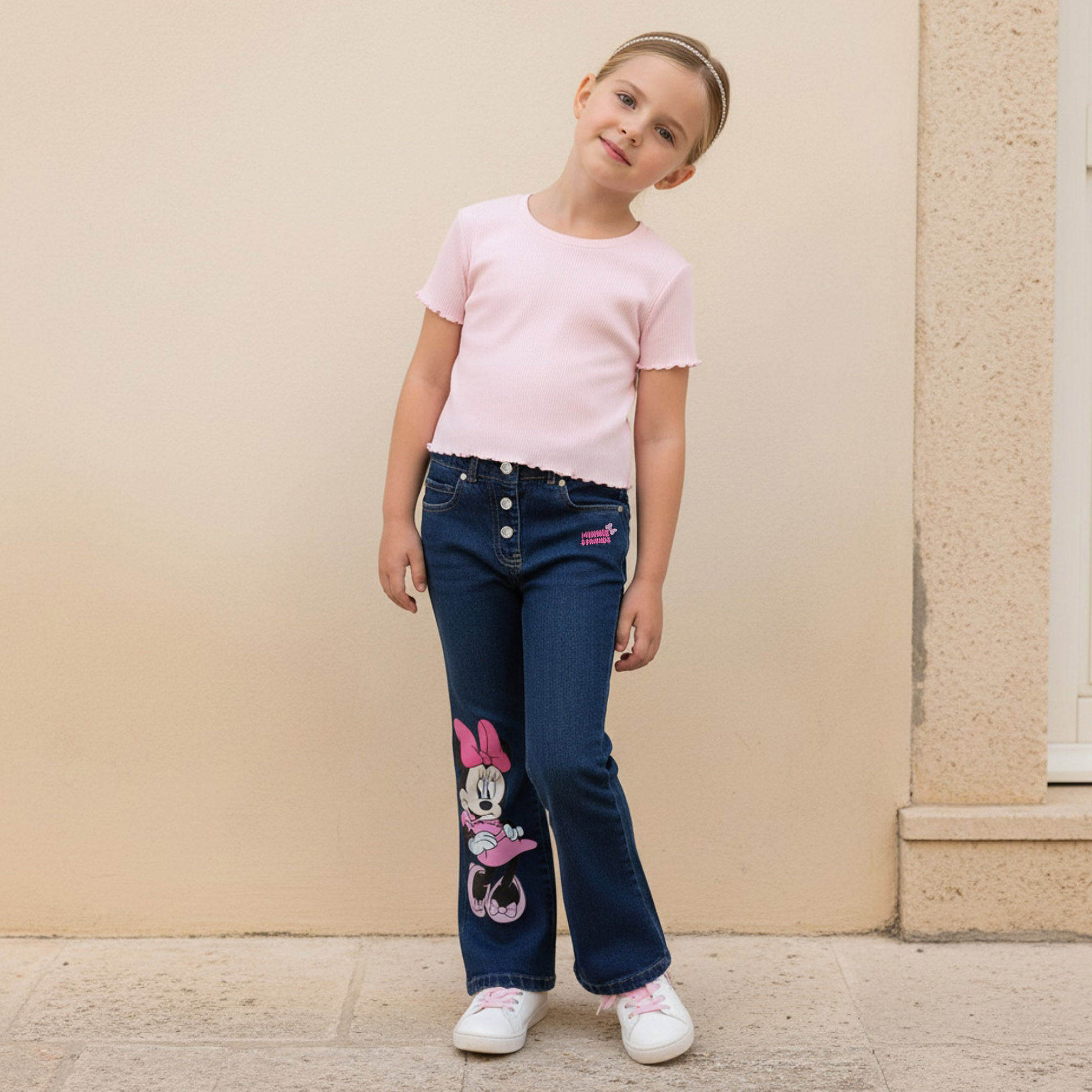 Disney Flared Fit Jeans with Minnie Mouse Print-girls-clothing-bottoms-jeansandjeggings-image-5