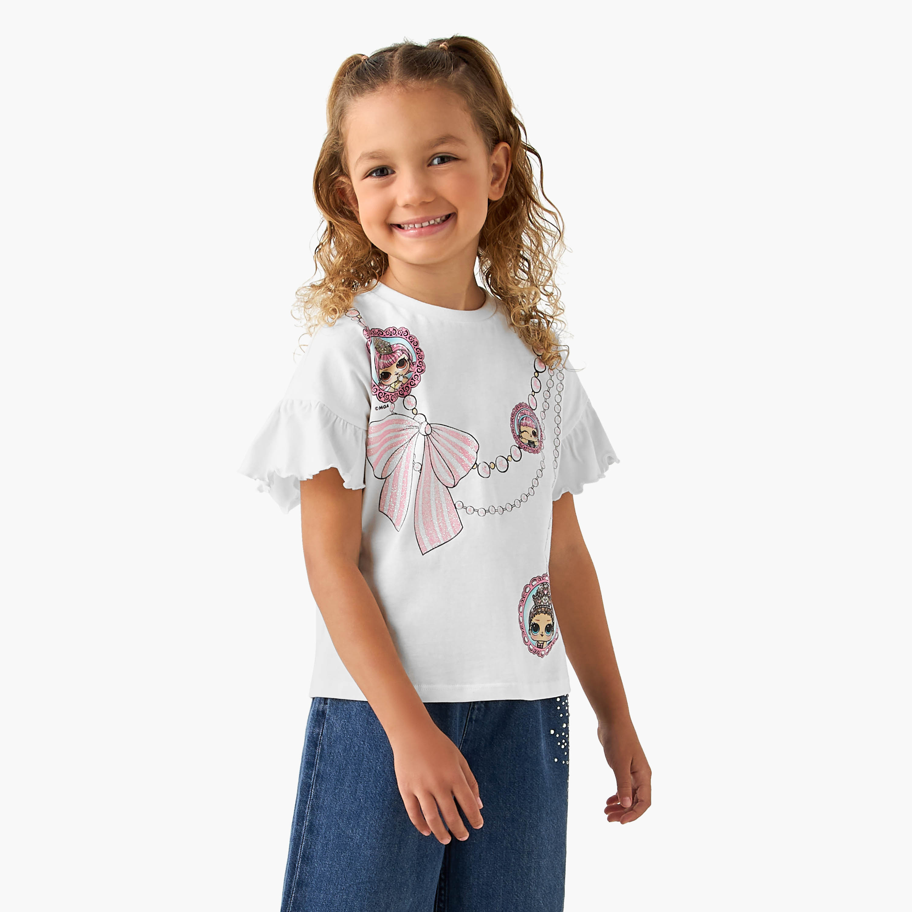 Crew Neck Short Sleeves T-shirt with L.O.L. Surprise! Print-girls-clothing-tshirts-image-1