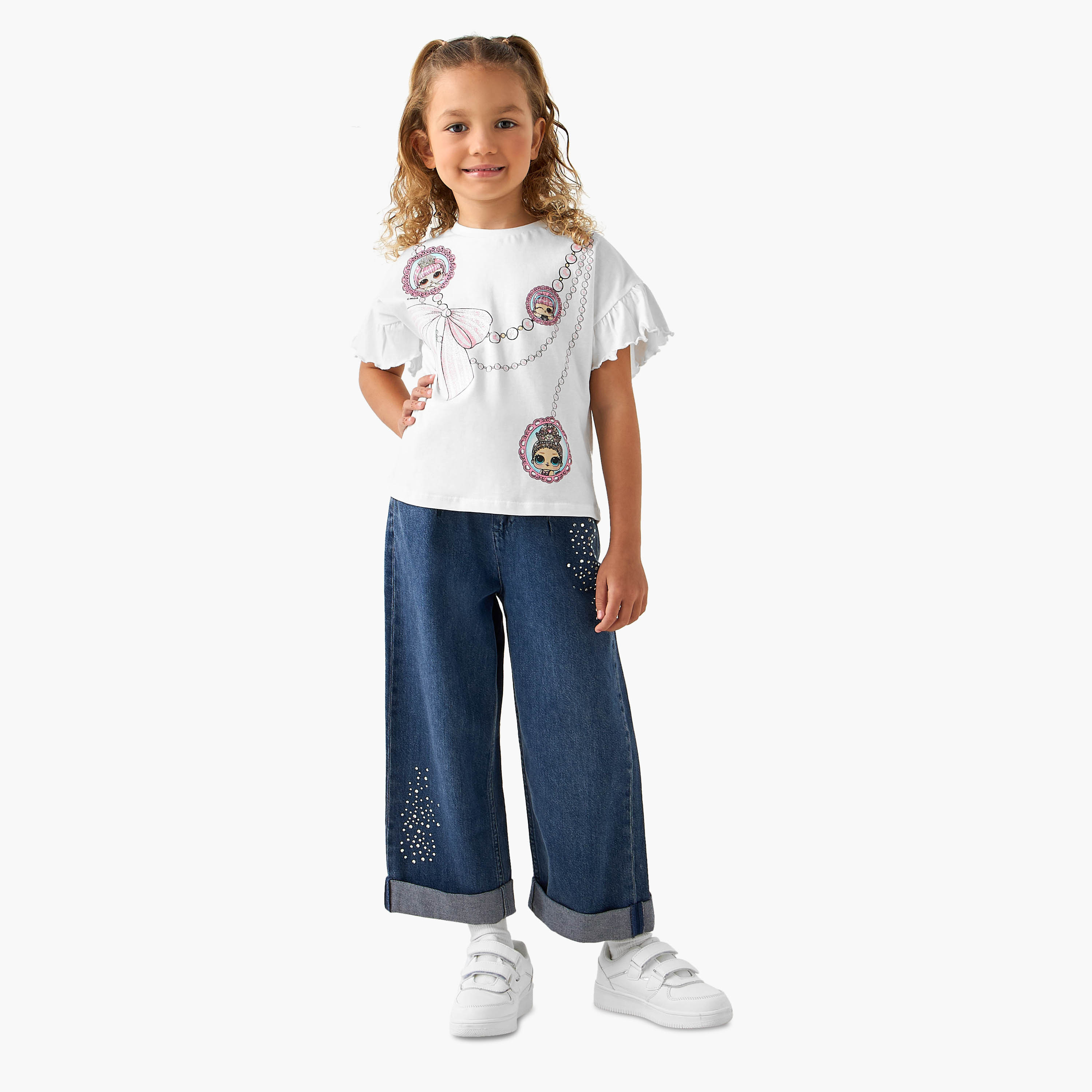 Crew Neck Short Sleeves T-shirt with L.O.L. Surprise! Print-girls-clothing-tshirts-image-2